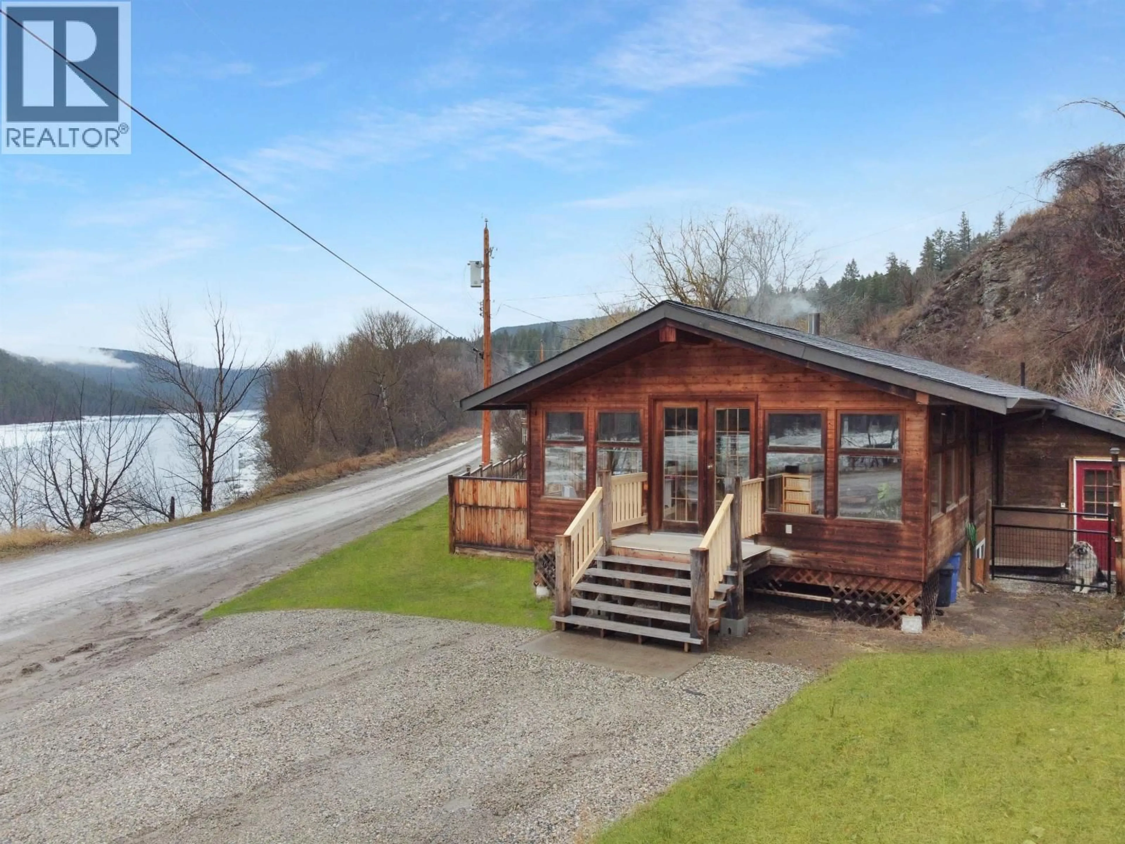 A pic from outside/outdoor area/front of a property/back of a property/a pic from drone, water/lake/river/ocean view for 1481 SODA CREEK TOWNSITE ROAD, Williams Lake British Columbia V2G5A4