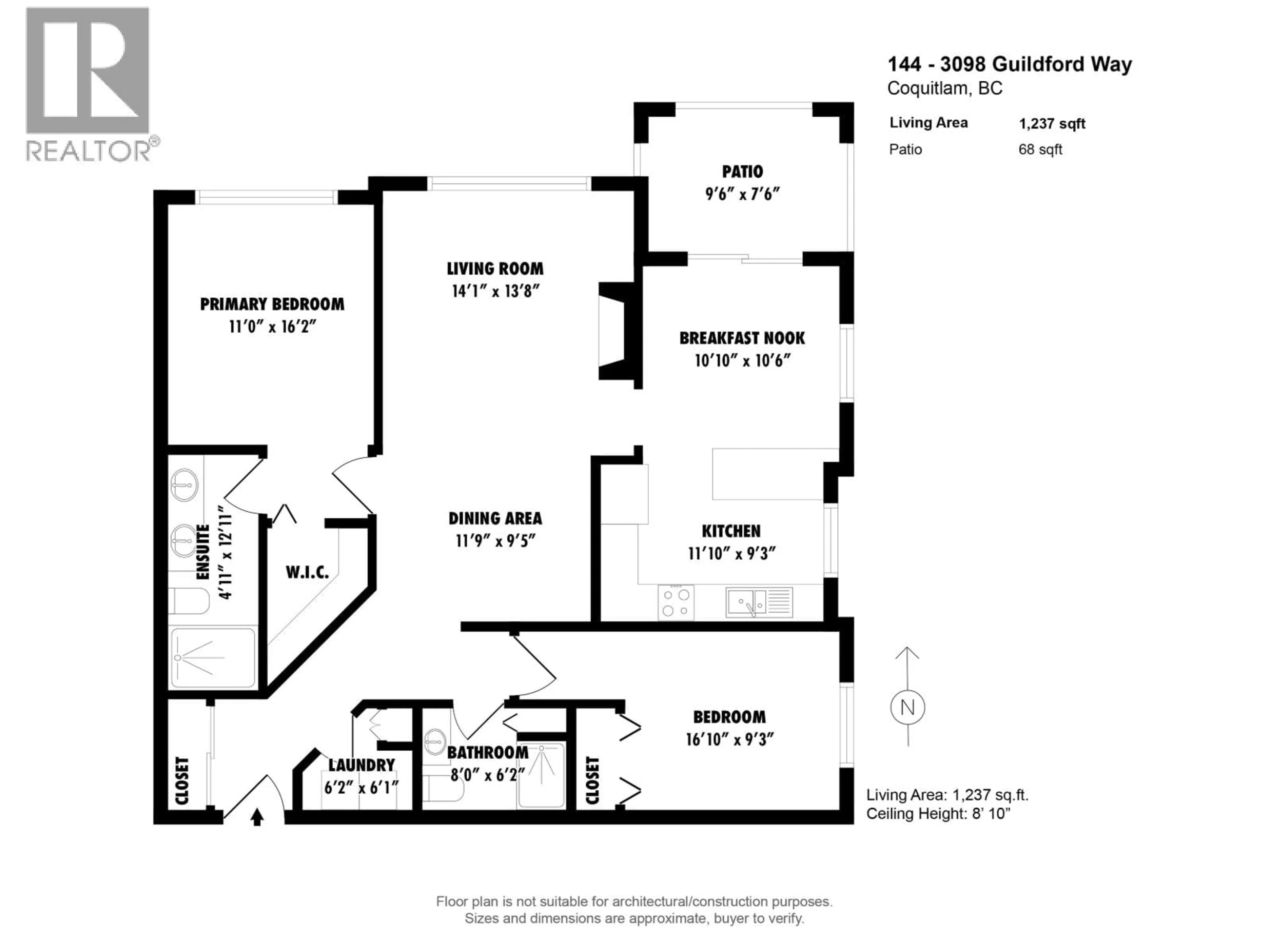 Floor plan for 144 - 3098 GUILDFORD WAY, Coquitlam British Columbia V3B7W8
