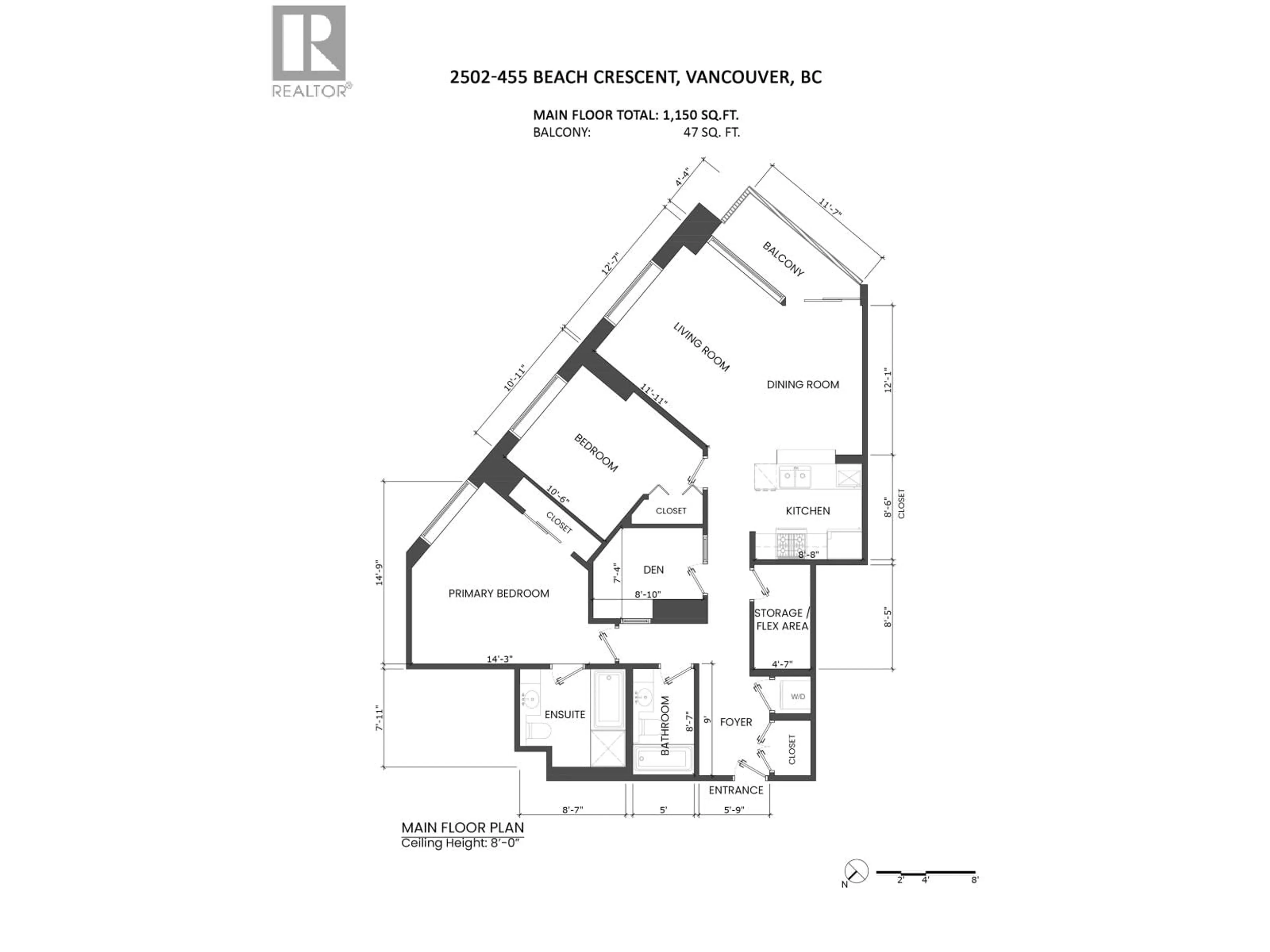 Floor plan for 2502 - 455 BEACH CRESCENT, Vancouver British Columbia V6Z3E5