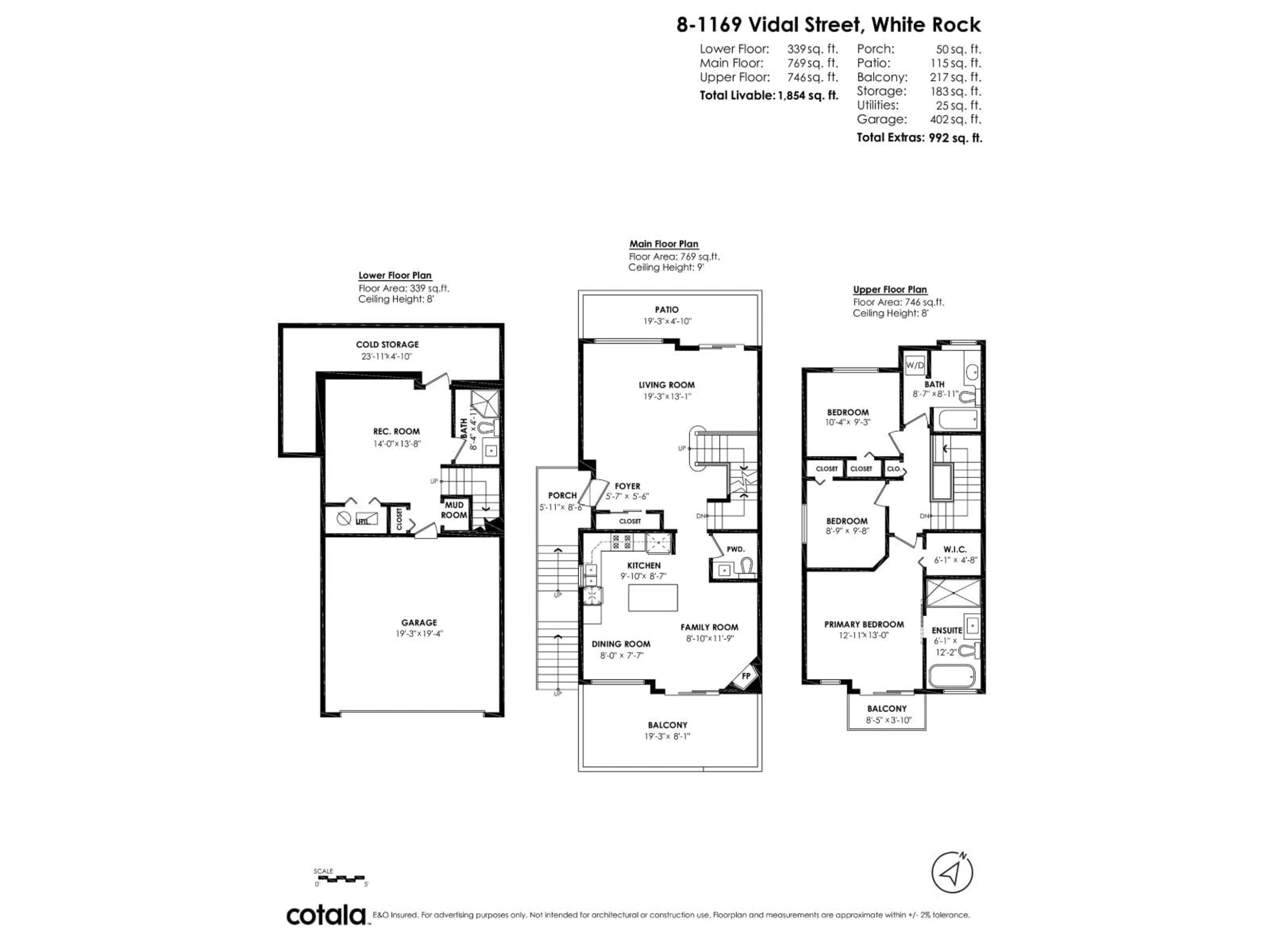 Floor plan for 8 - 1169 VIDAL STREET, White Rock British Columbia V4B3T4