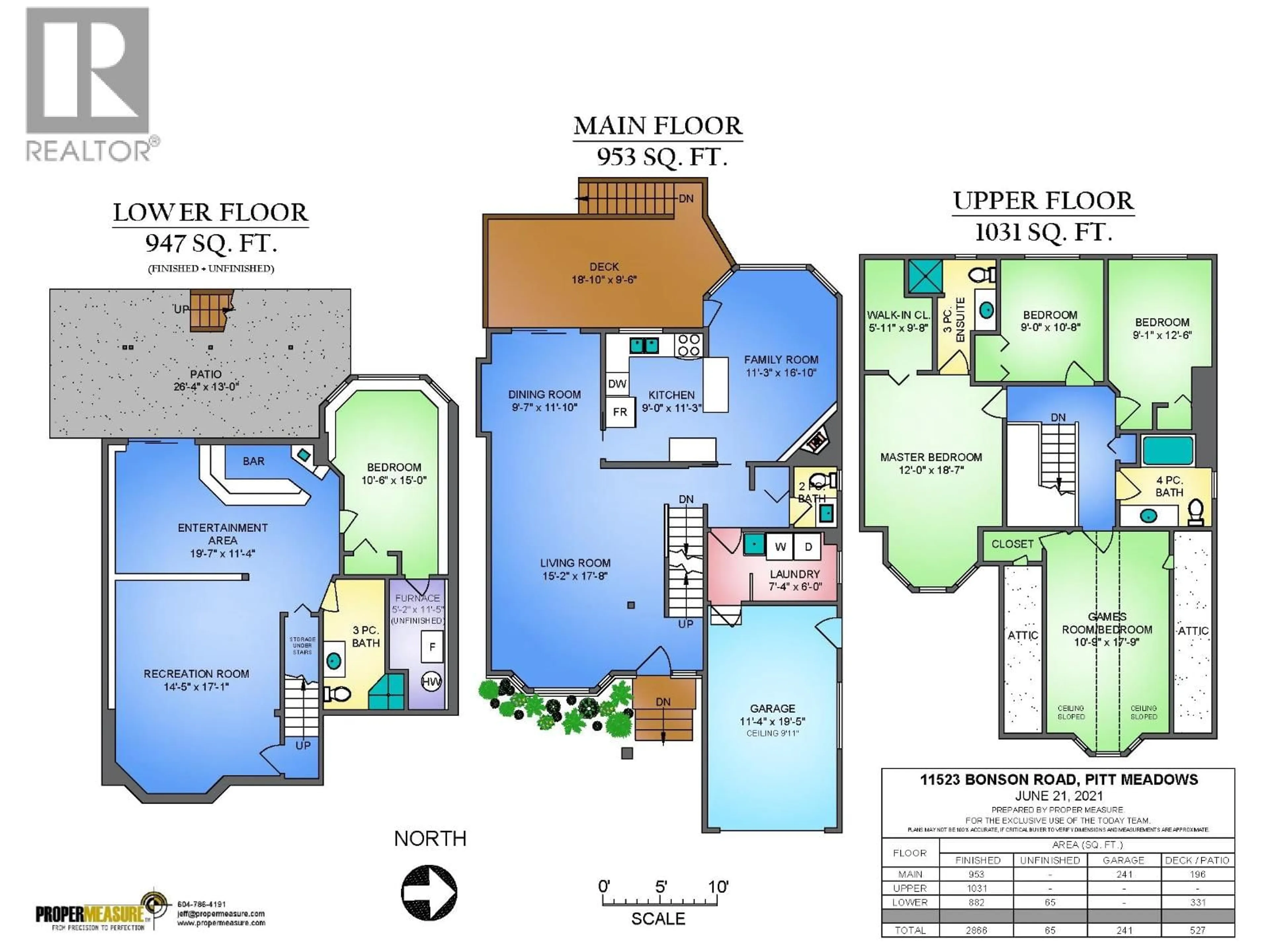 Floor plan for 11523 BONSON ROAD, Pitt Meadows British Columbia V3Y1P7