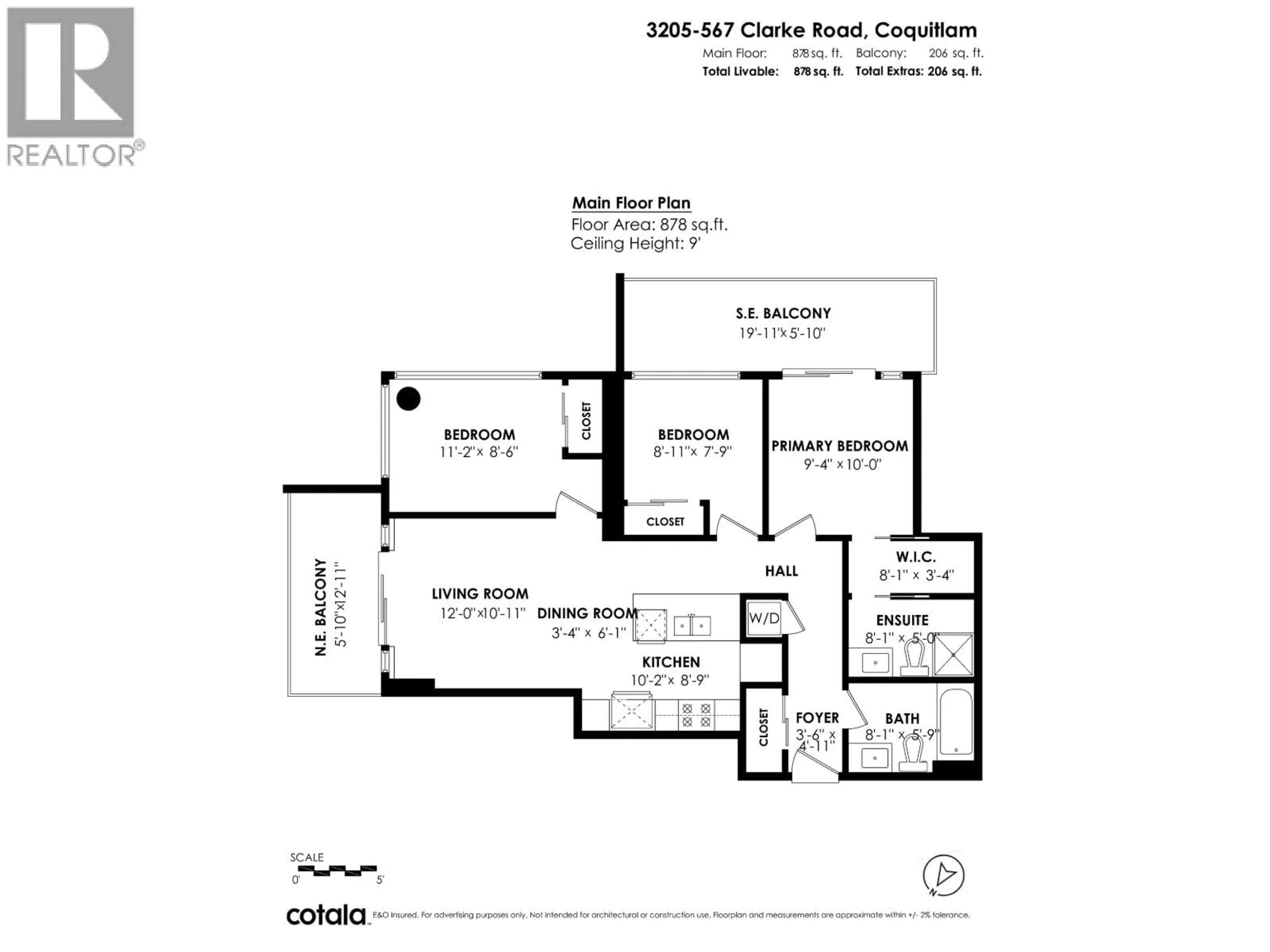 Floor plan for 3205 - 567 CLARKE ROAD, Coquitlam British Columbia V3J0K7