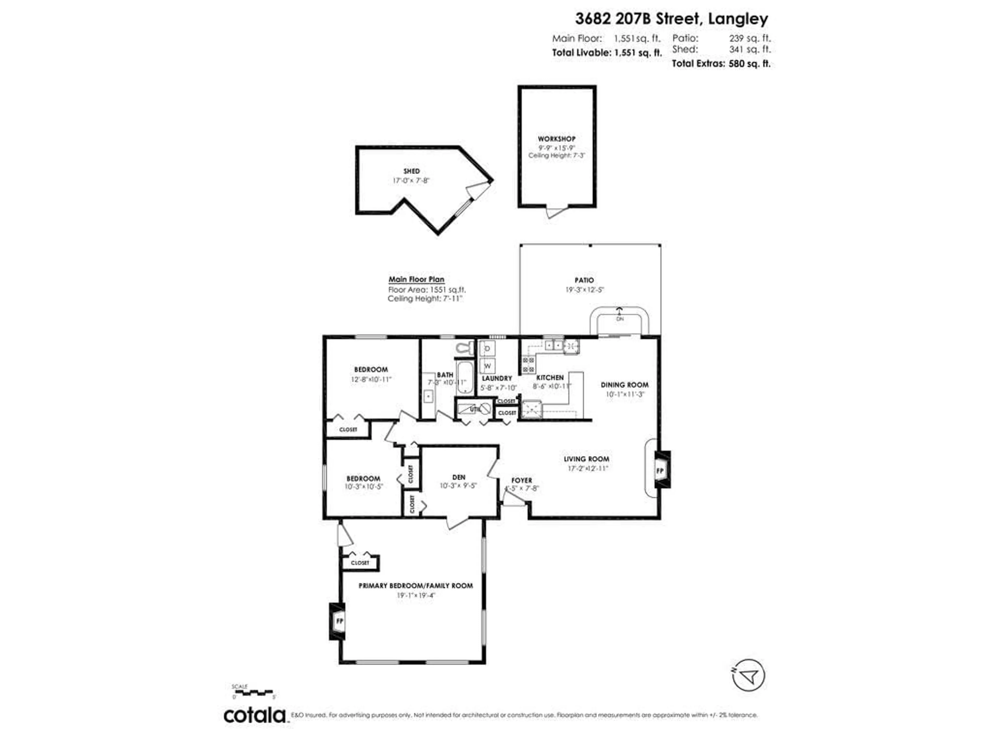 Floor plan for 3682 207B STREET, Langley British Columbia V3A2G4