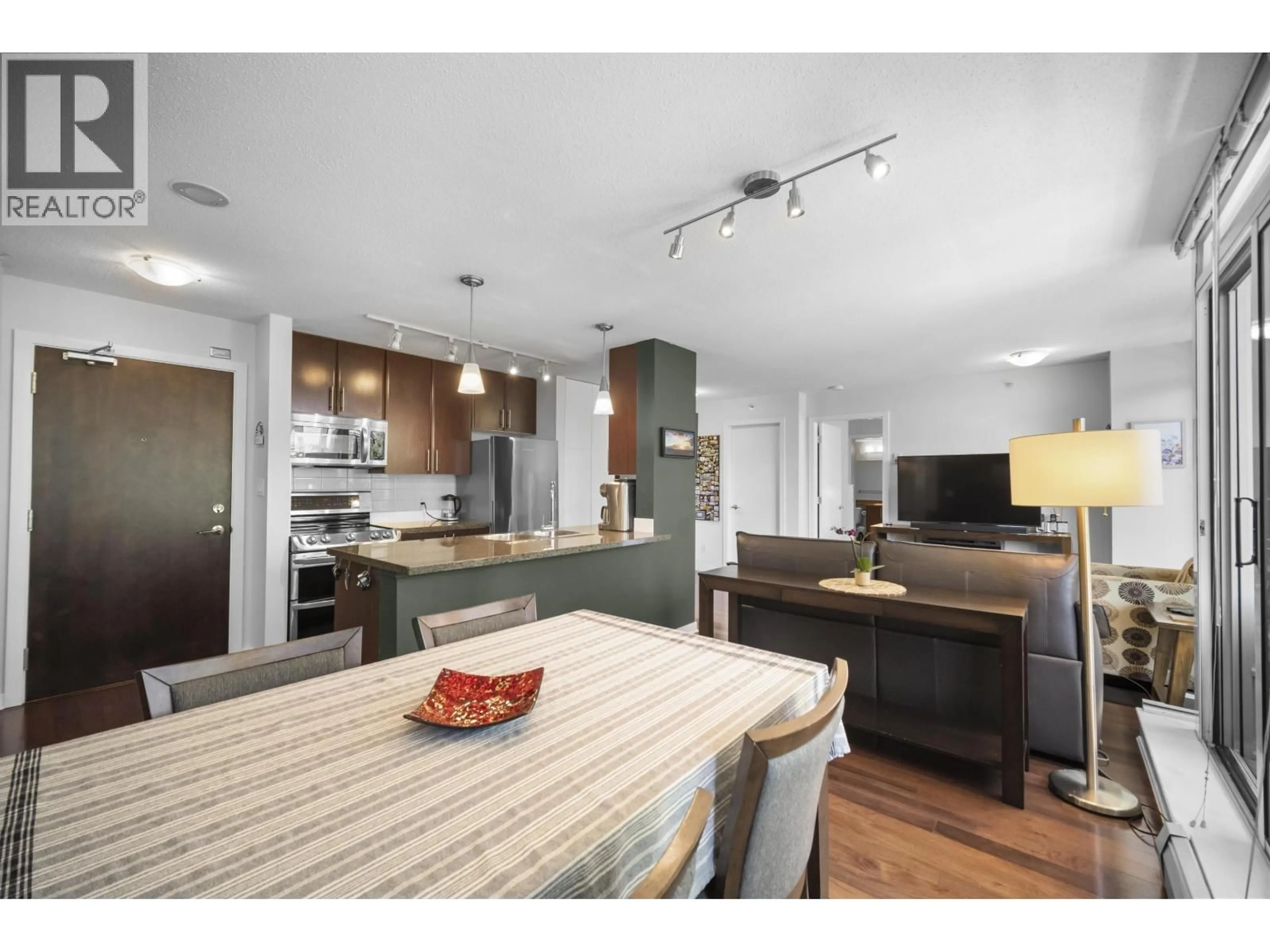 Open concept kitchen, wood/laminate floor for 501 - 618 ABBOTT STREET, Vancouver British Columbia V6B0C1