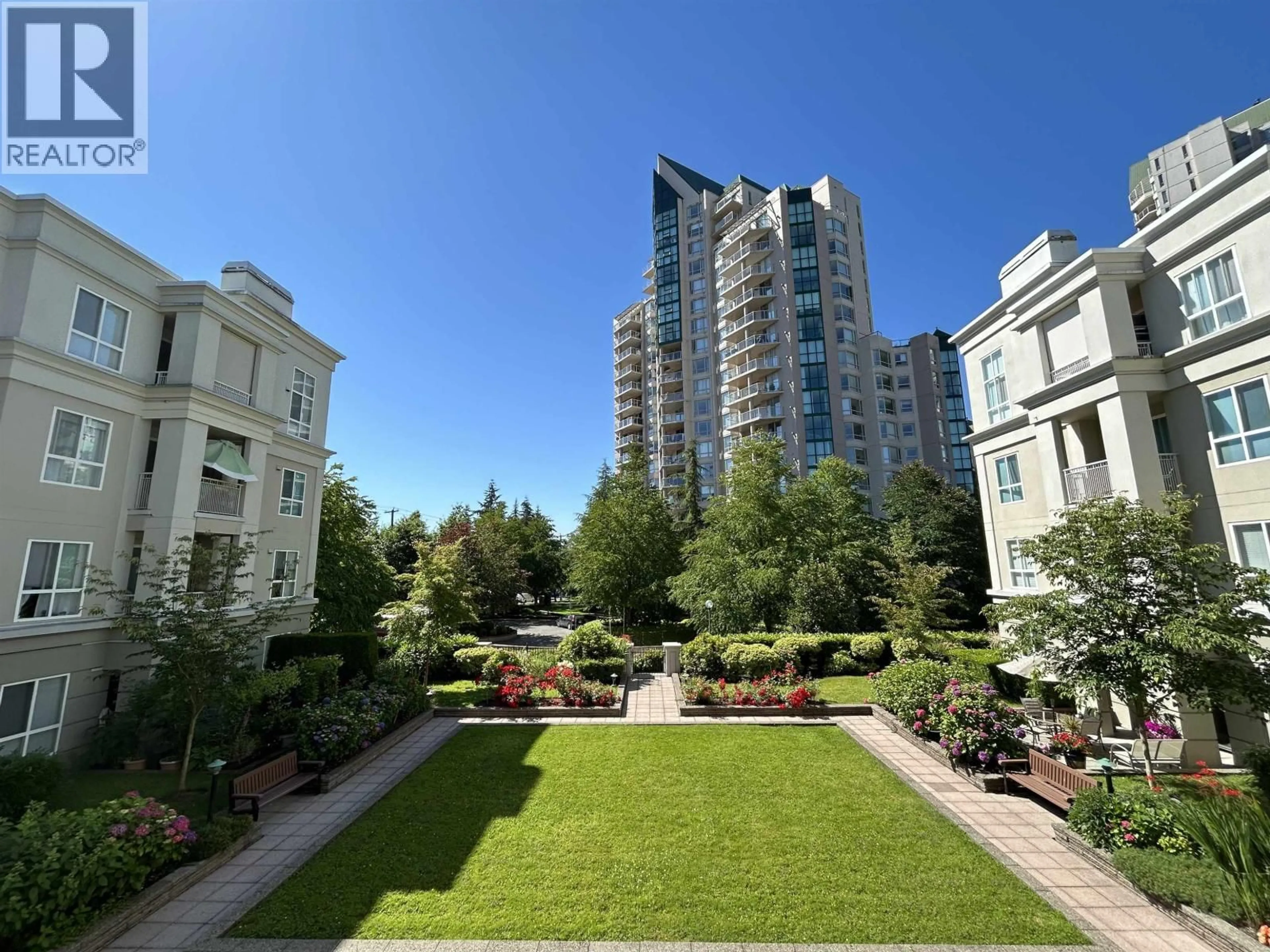 Patio, city buildings view from balcony for 225 - 3098 GUILDFORD WAY, Coquitlam British Columbia V3B7W8