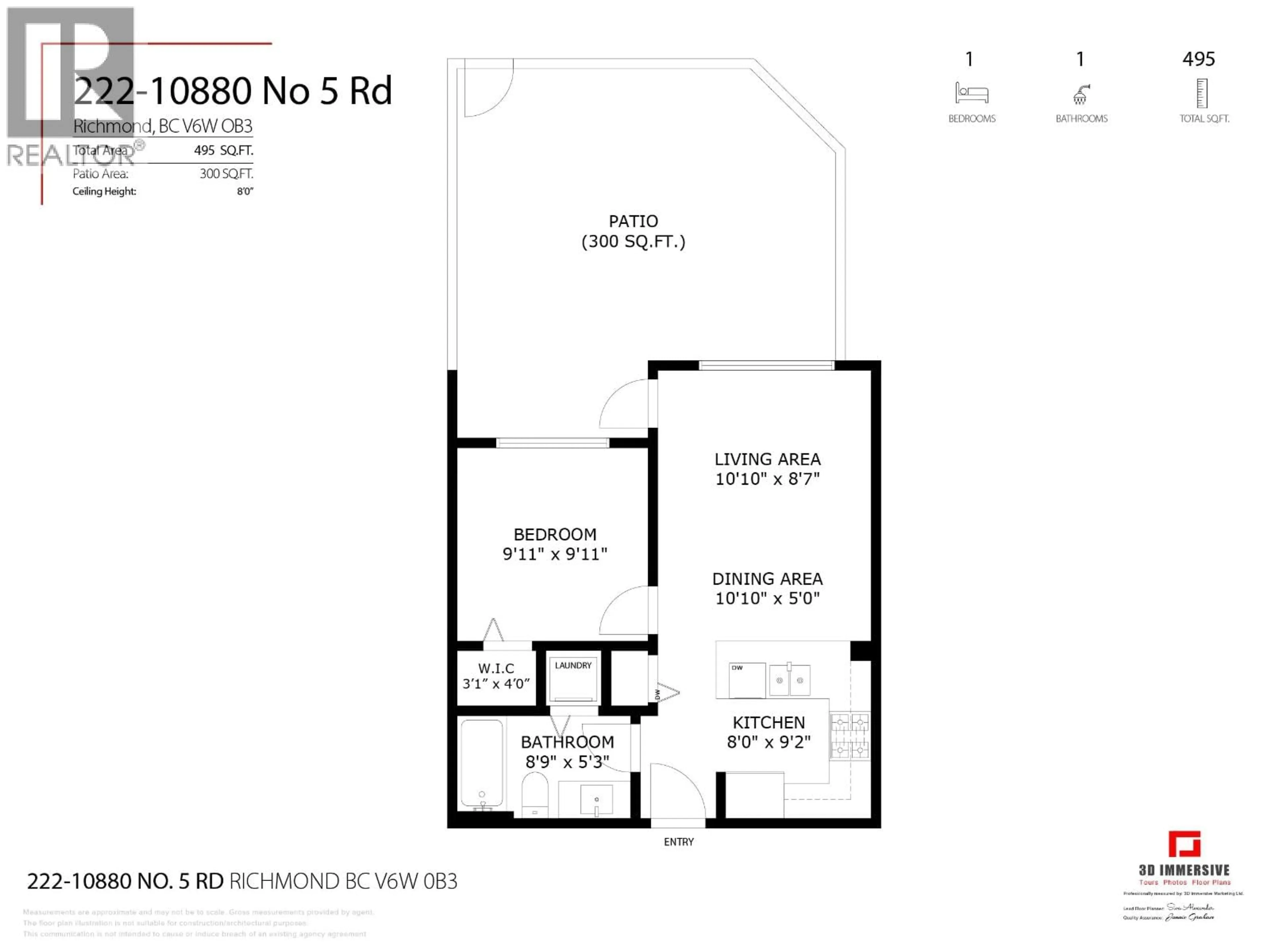 Floor plan for 222 - 10880 NO. 5 ROAD, Richmond British Columbia V6W0B3