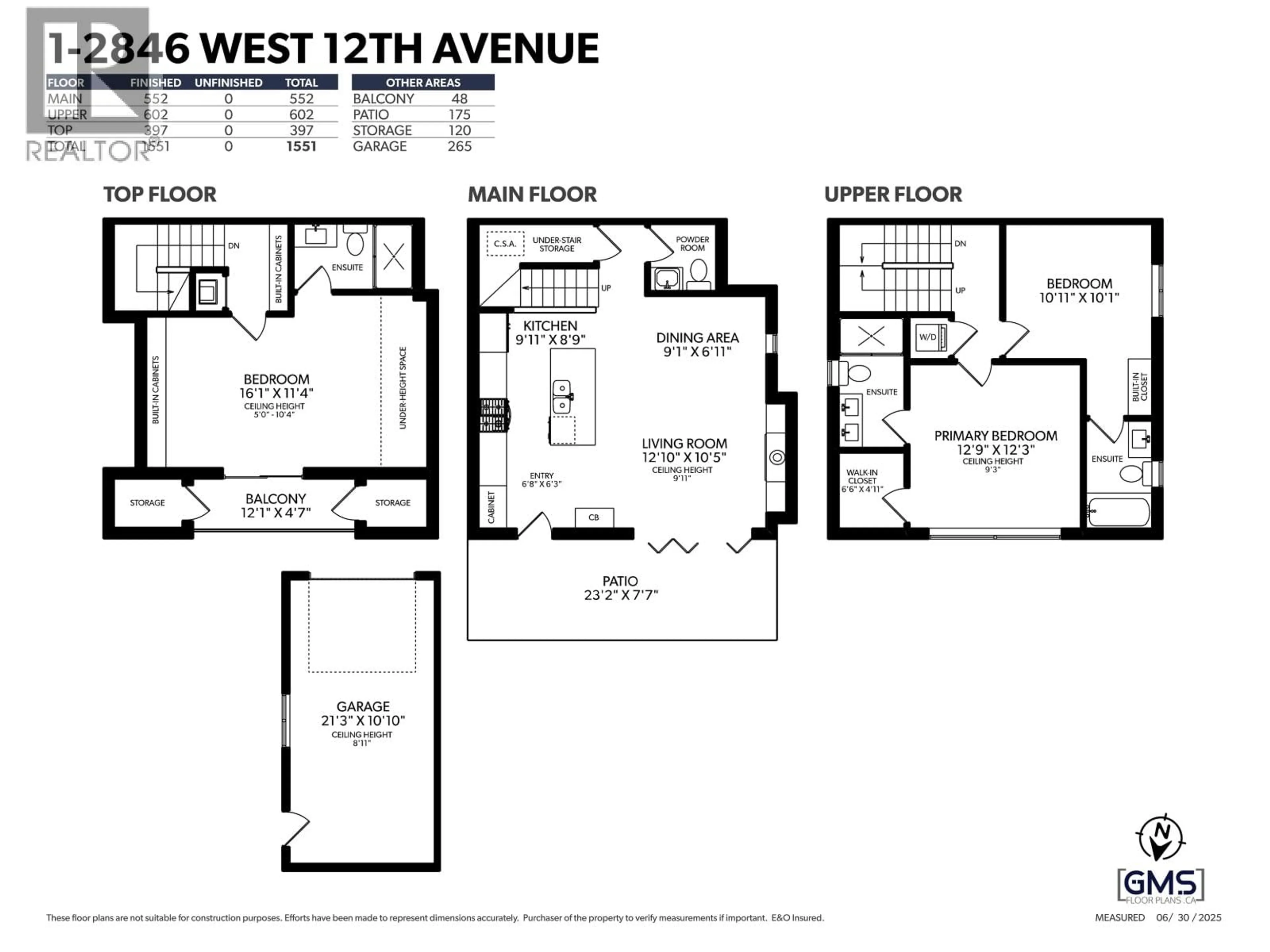 Floor plan for 1 - 2846 12TH AVENUE, Vancouver British Columbia V6K2P9