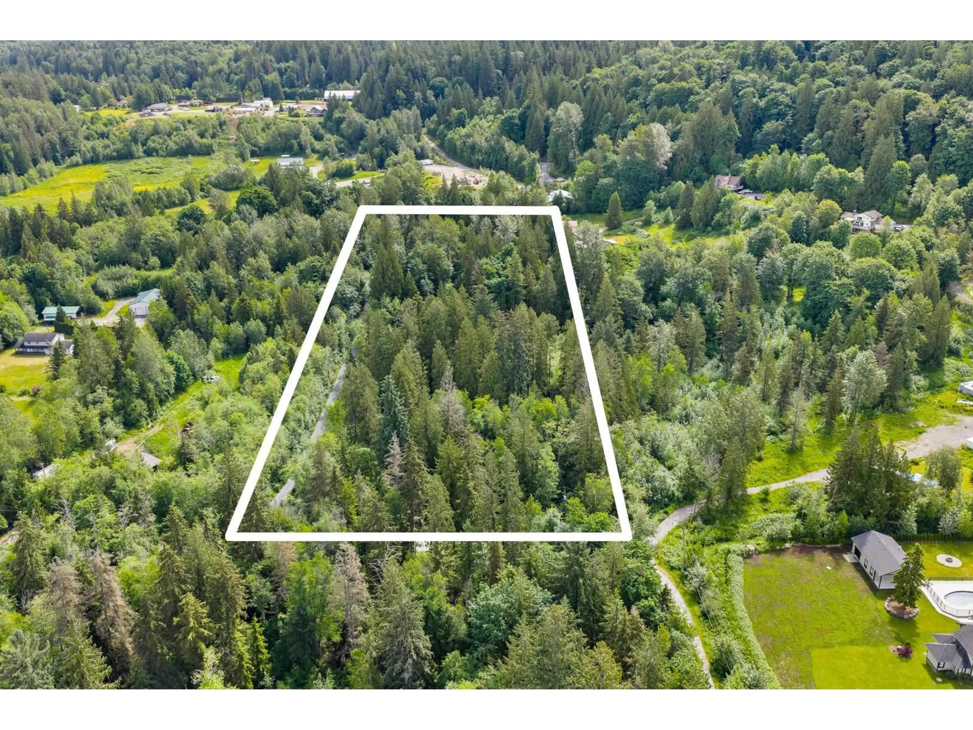 A pic from outside/outdoor area/front of a property/back of a property/a pic from drone, forest/trees view for 9232 FARRINGTON STREET, Mission British Columbia V4S1J6