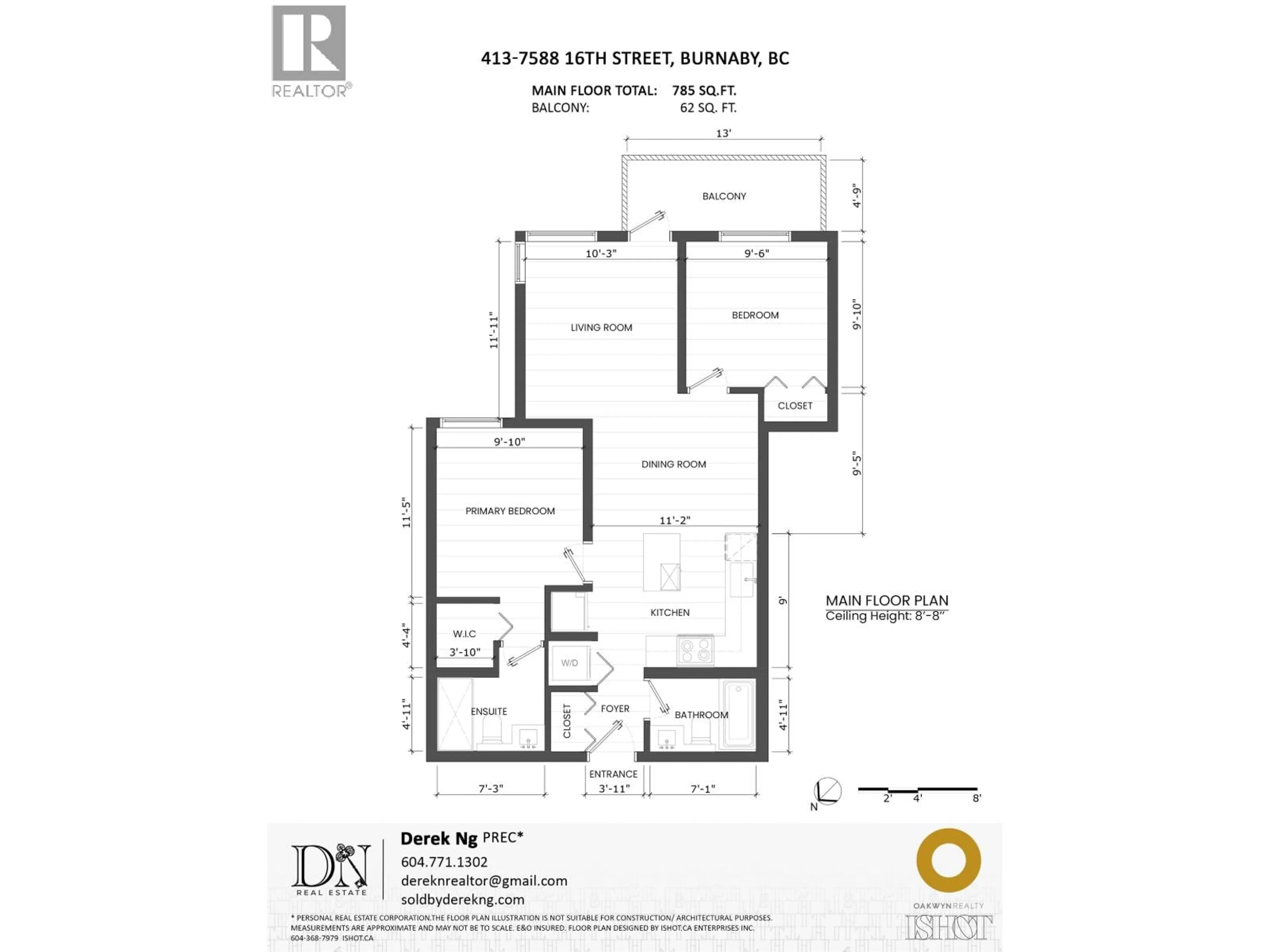 Floor plan for 413 - 7588 16TH STREET, Burnaby British Columbia V3N0H8