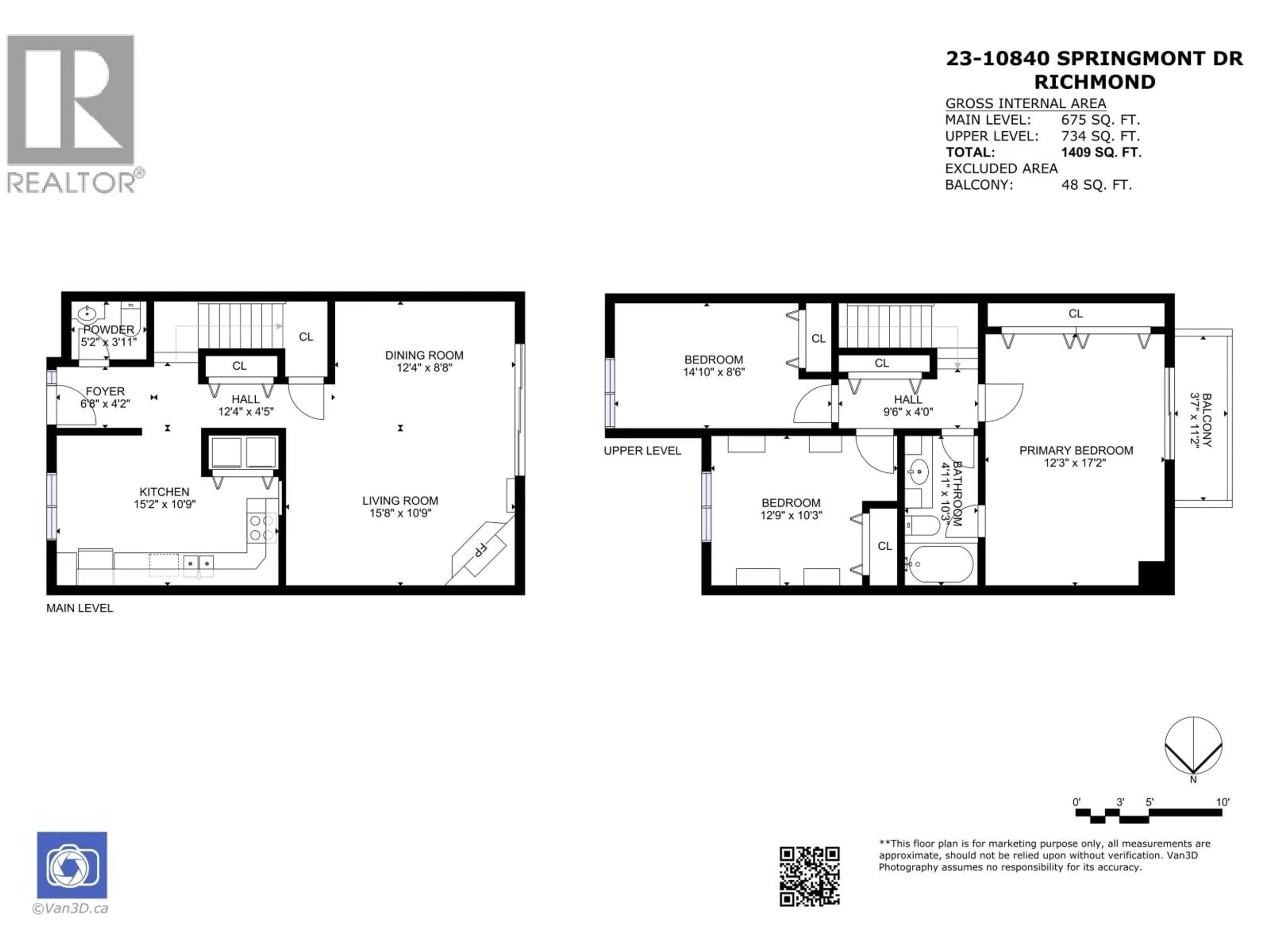 Floor plan for 23 - 10840 SPRINGMONT DRIVE, Richmond British Columbia V7E3S5
