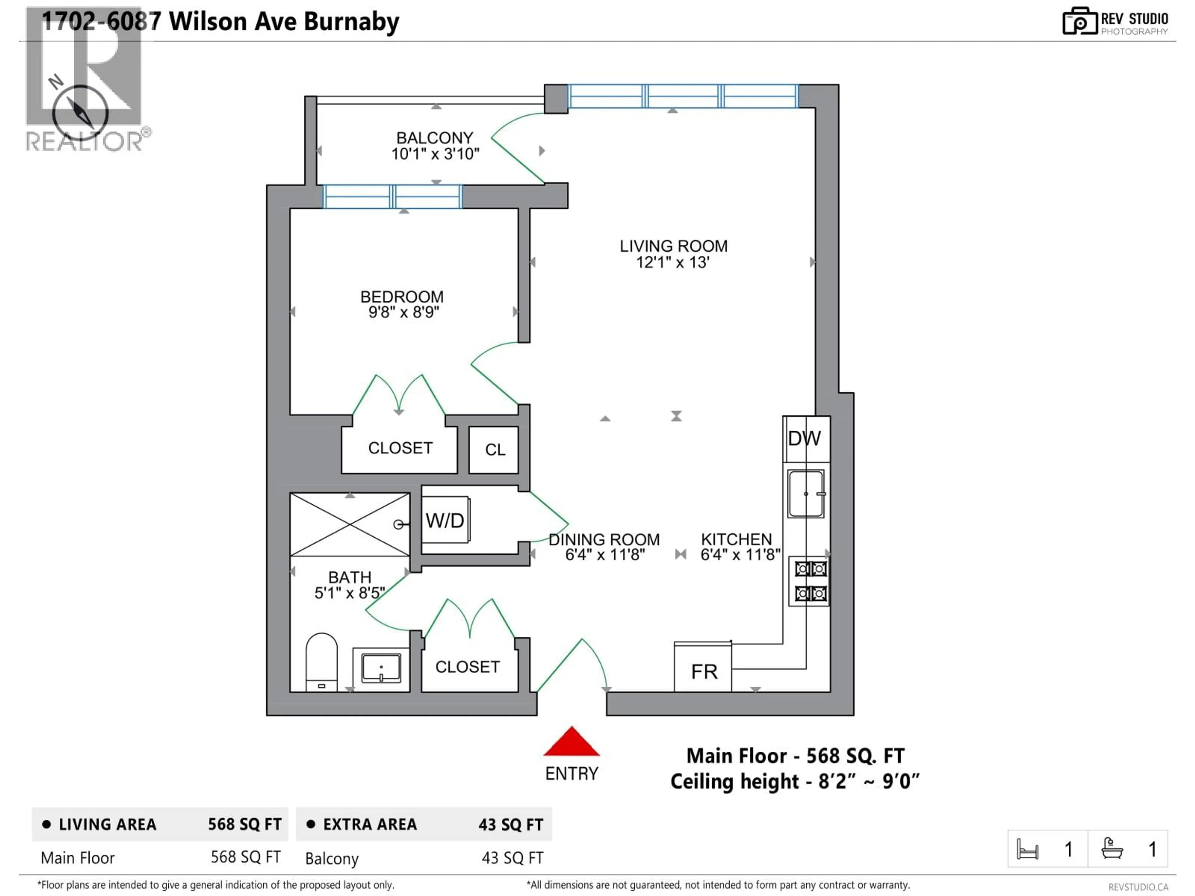 Floor plan for 1702 - 6087 WILSON AVENUE, Burnaby British Columbia V5H0M1