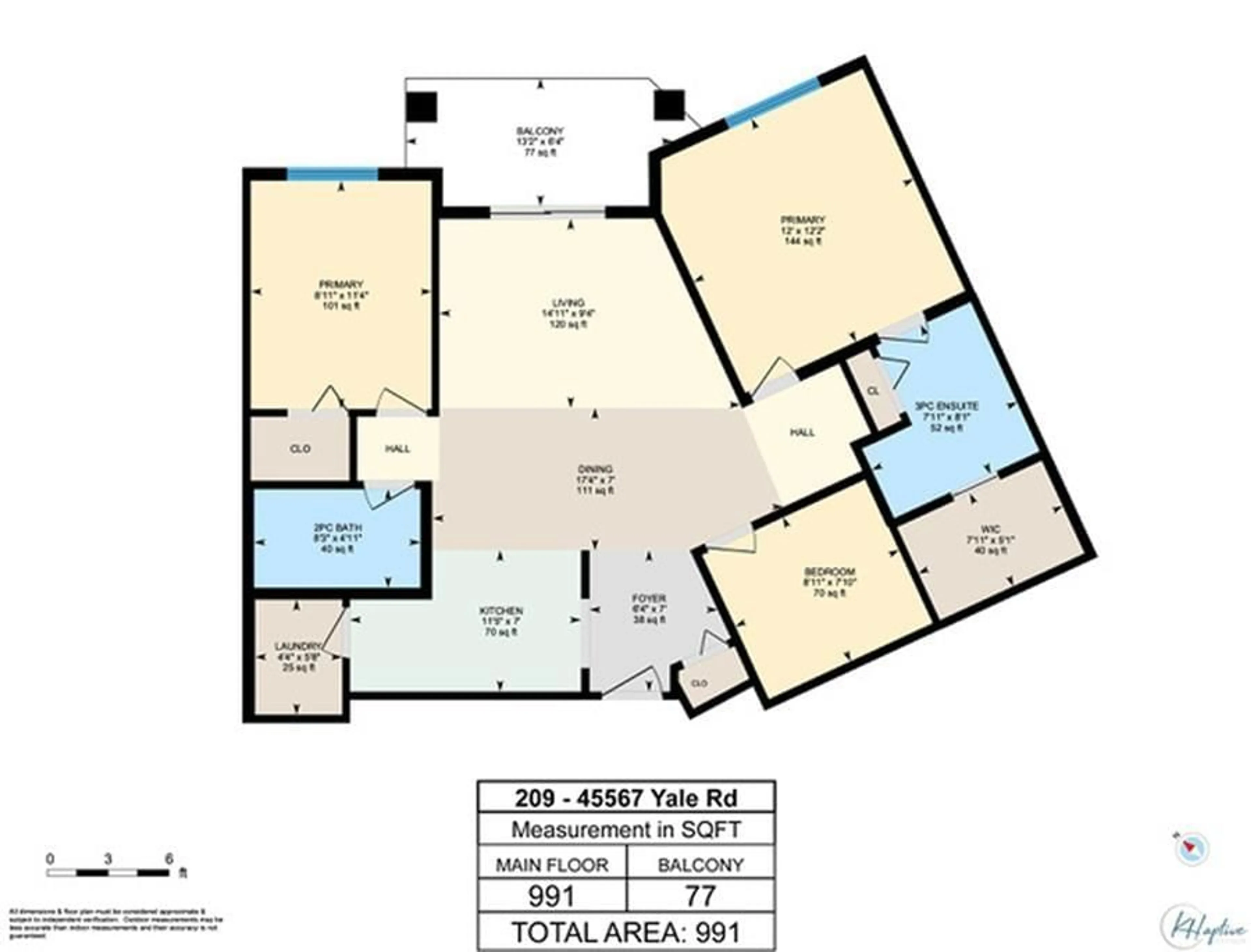 Floor plan for 209 - 45567 YALE ROAD, Chilliwack British Columbia V2P0B2