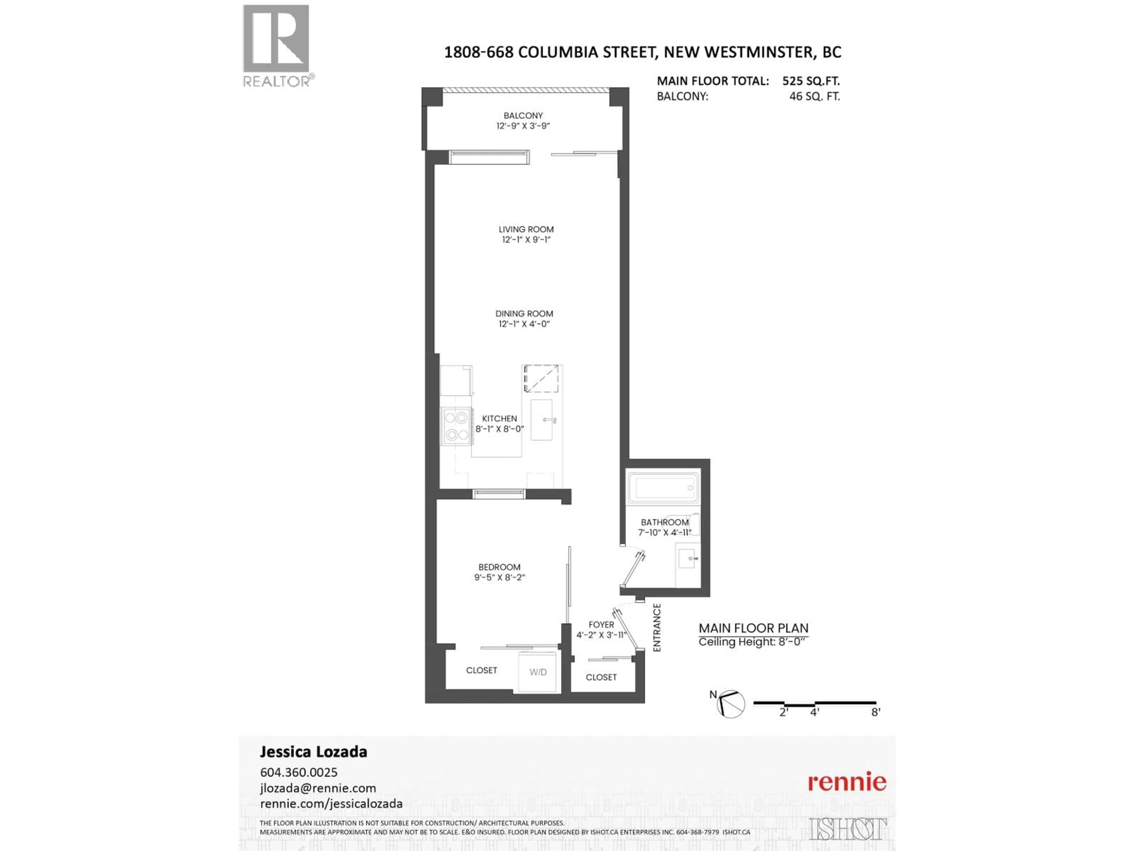 Floor plan for 1808 - 668 COLUMBIA STREET, New Westminster British Columbia V3M1A9