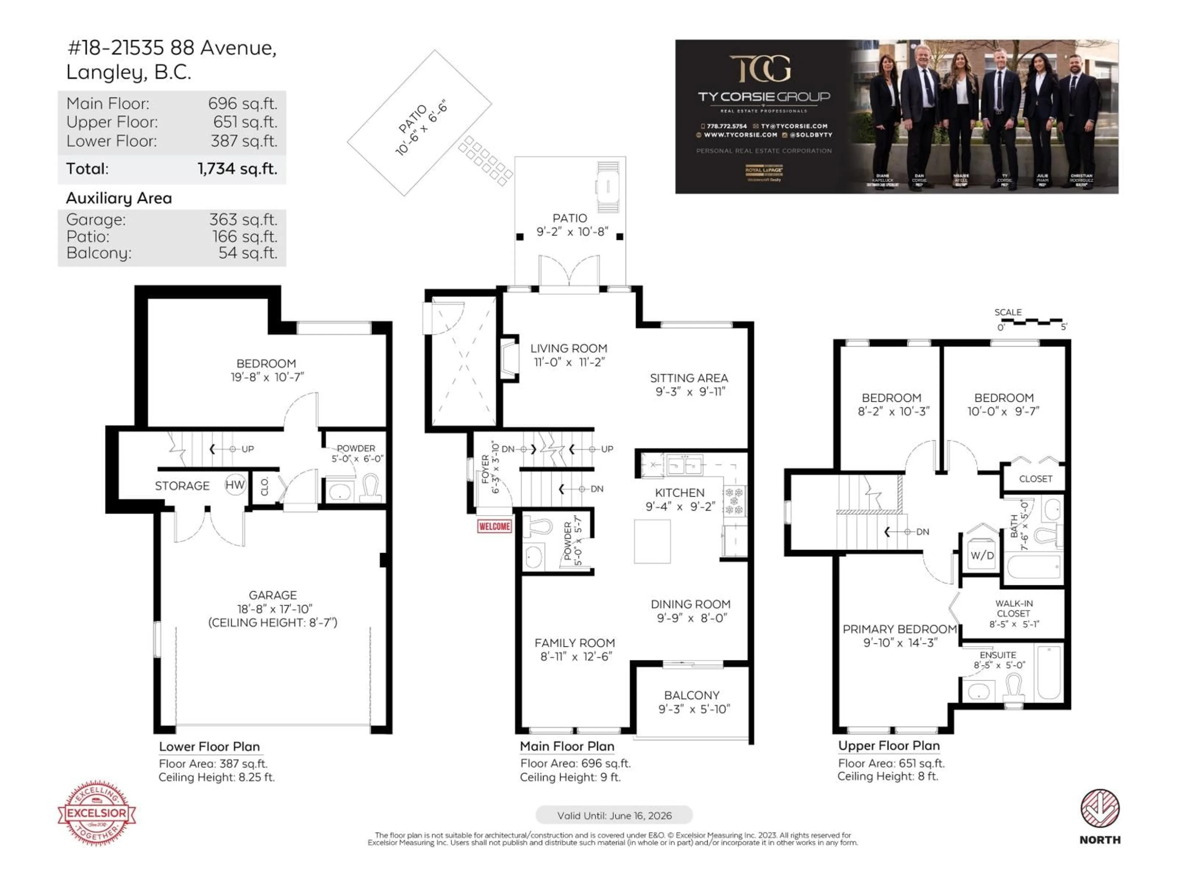 Floor plan for 18 - 21535 88 AVENUE, Langley British Columbia V1M4E5