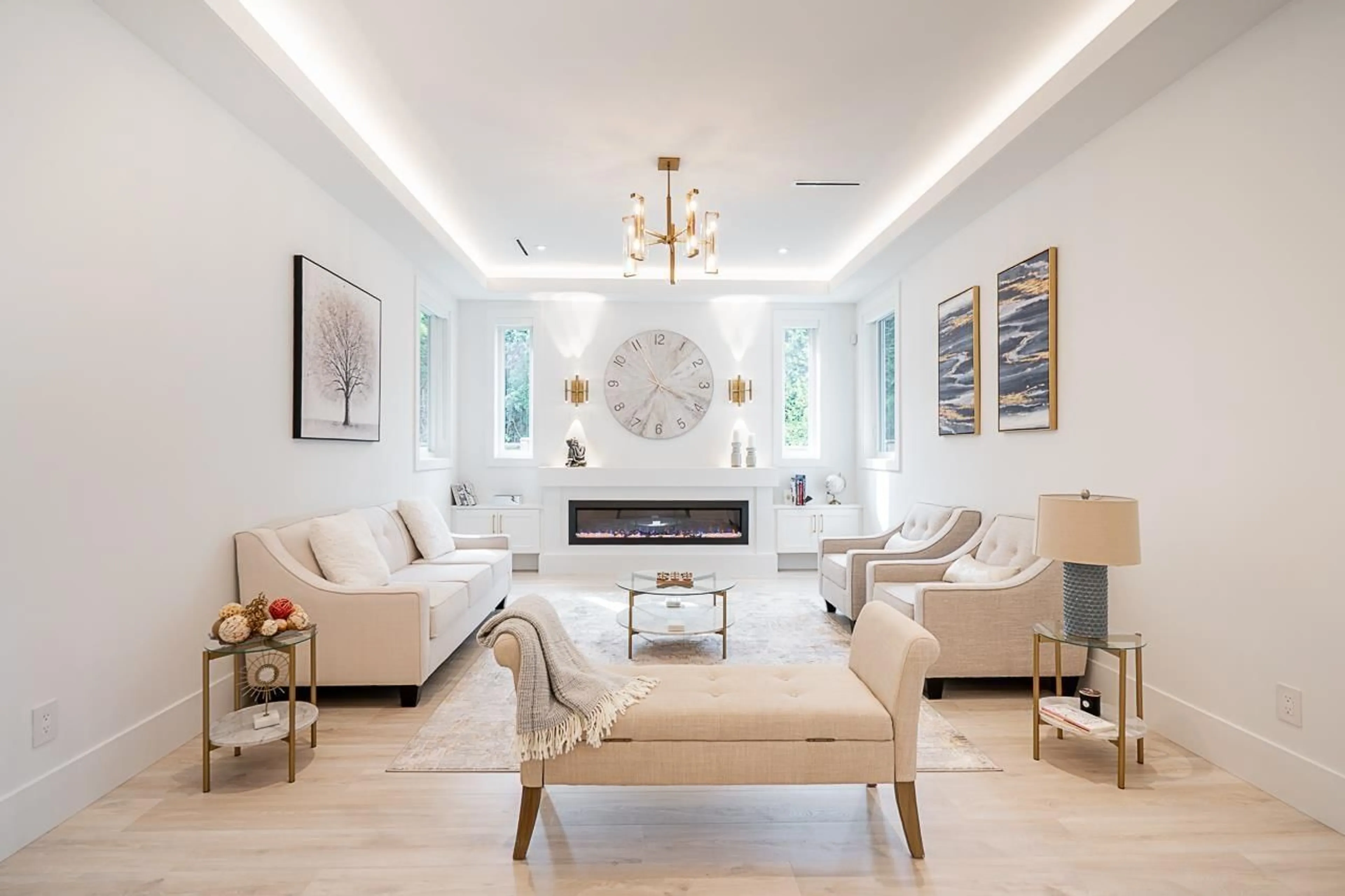 Living room with furniture, ceramic/tile floor for 9879 LYNCEAN DRIVE, Surrey British Columbia V4N4M6