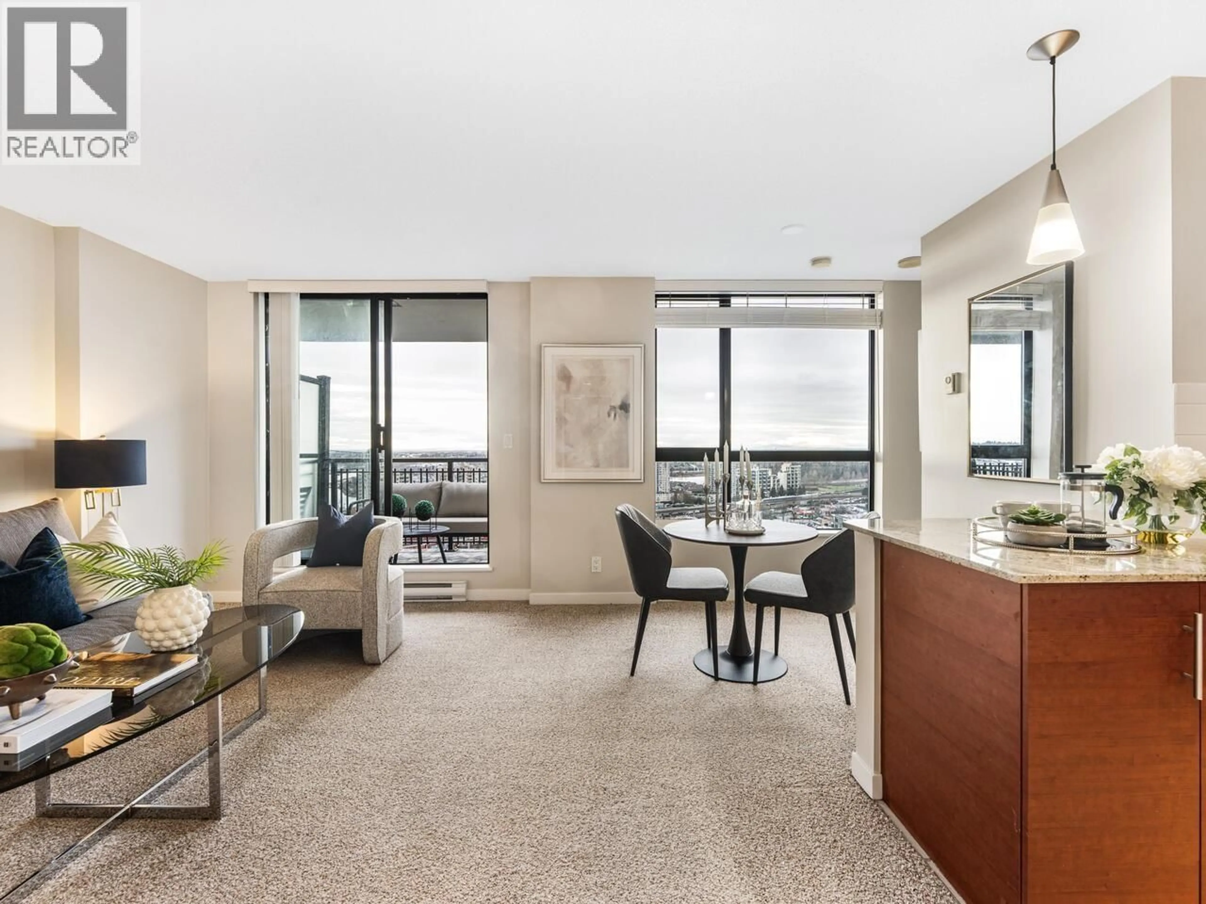 Living room with furniture, unknown for 1402 - 814 ROYAL AVENUE, New Westminster British Columbia V5Z1A6