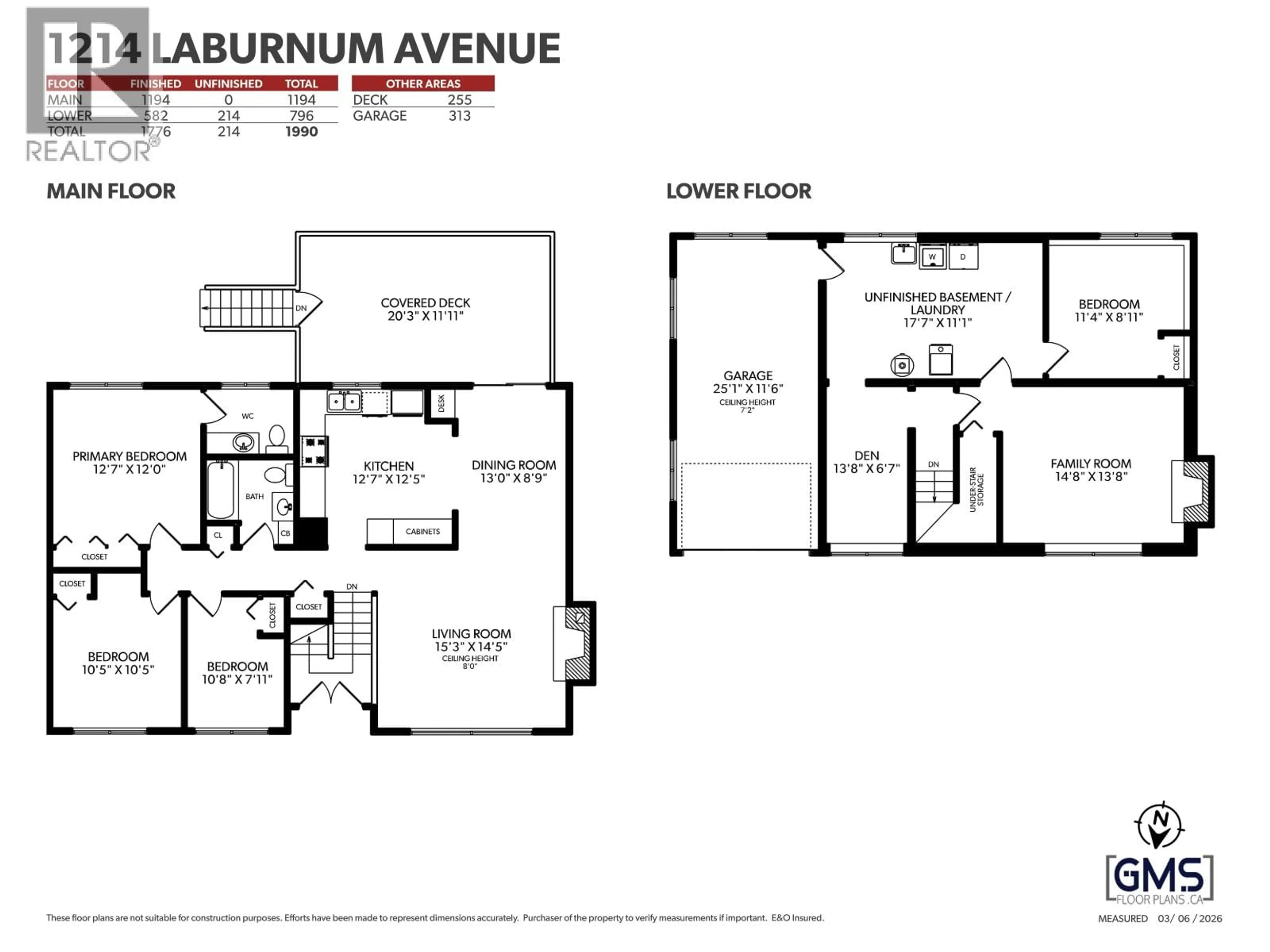 Floor plan for 1214 LABURNUM AVENUE, Port Coquitlam British Columbia V3B1K3