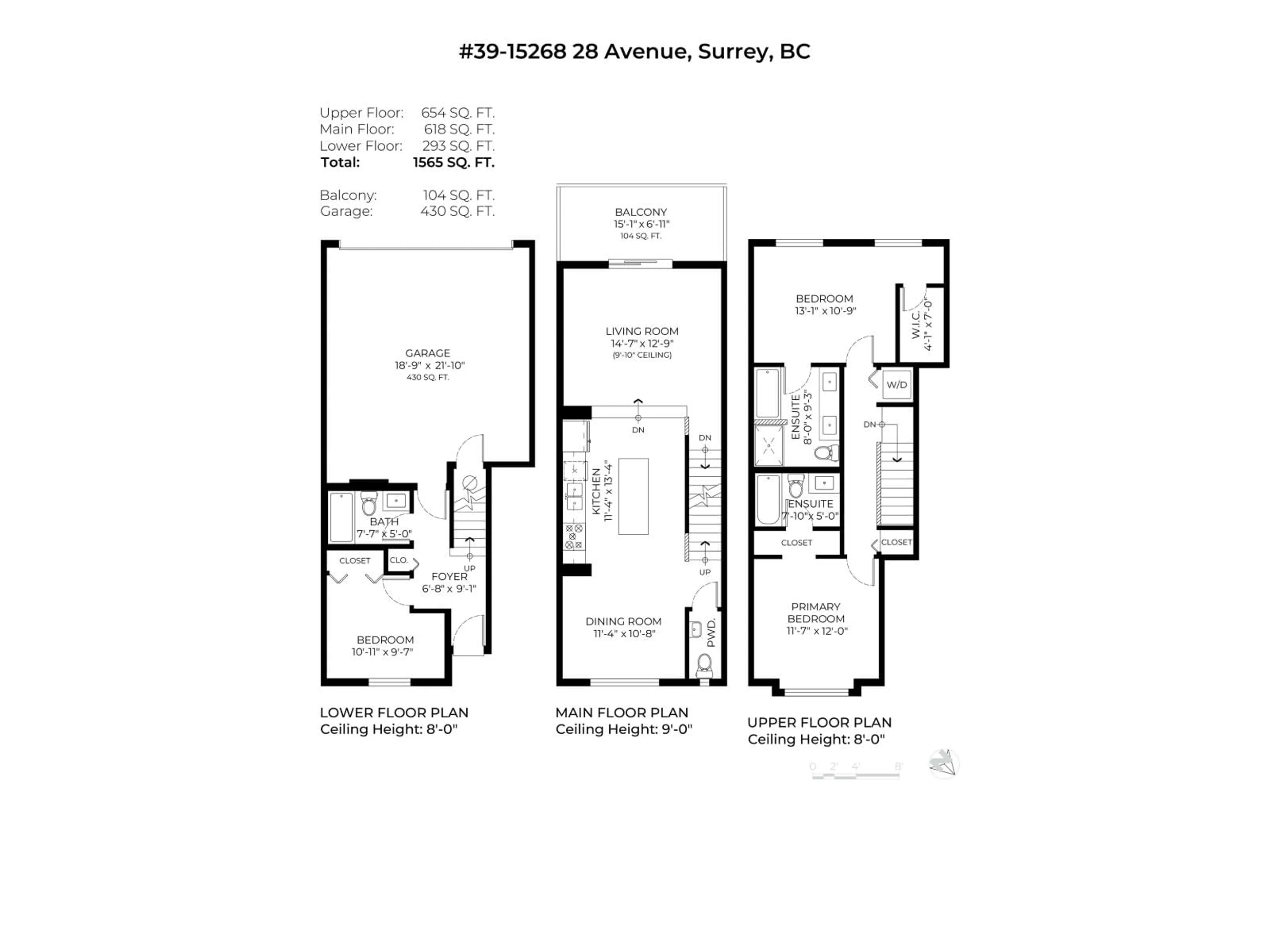 Floor plan for 39 - 15268 28 AVENUE, Surrey British Columbia V4P0E8