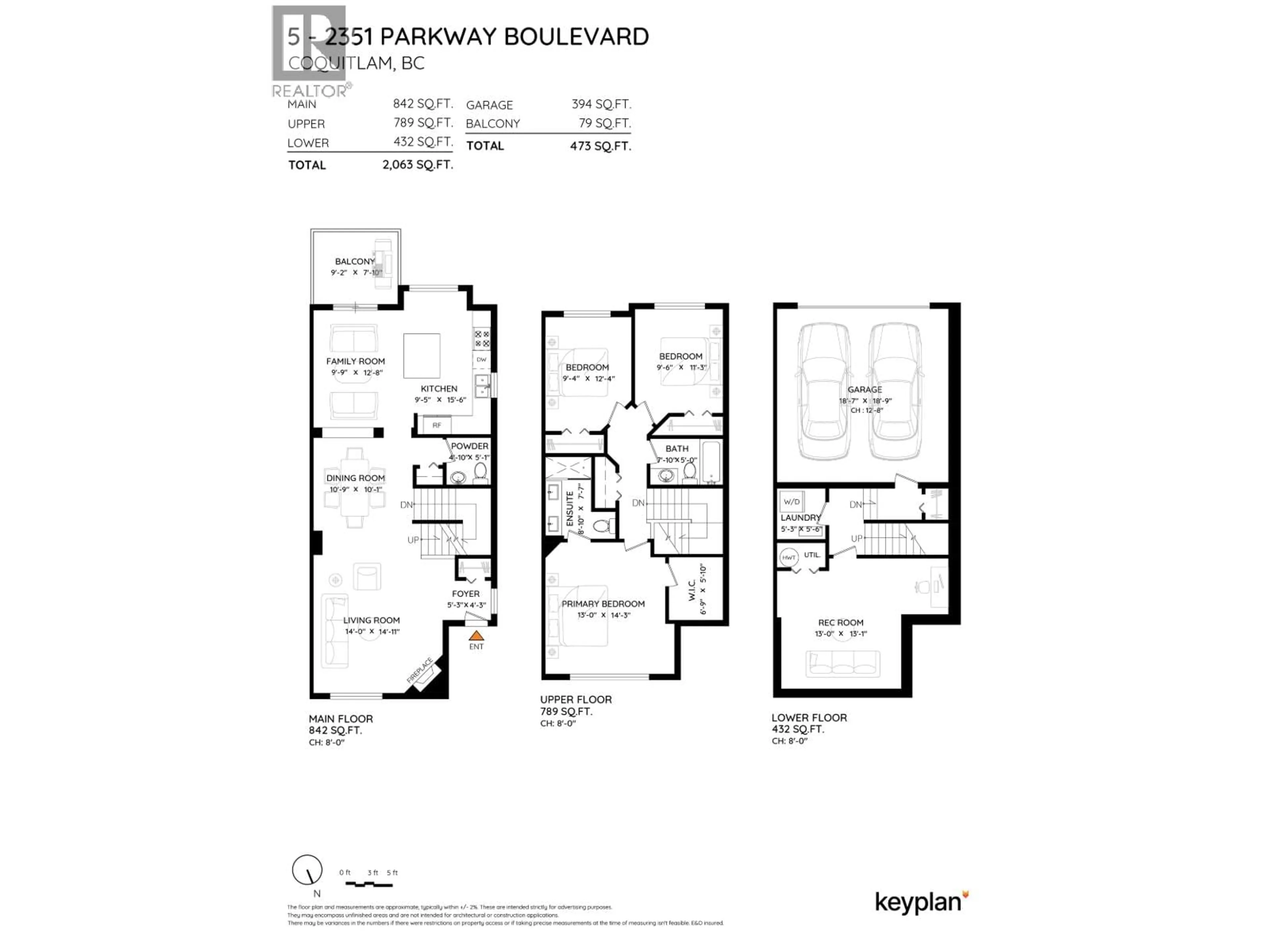 Floor plan for 5 - 2351 PARKWAY BOULEVARD, Coquitlam British Columbia V3E3P2