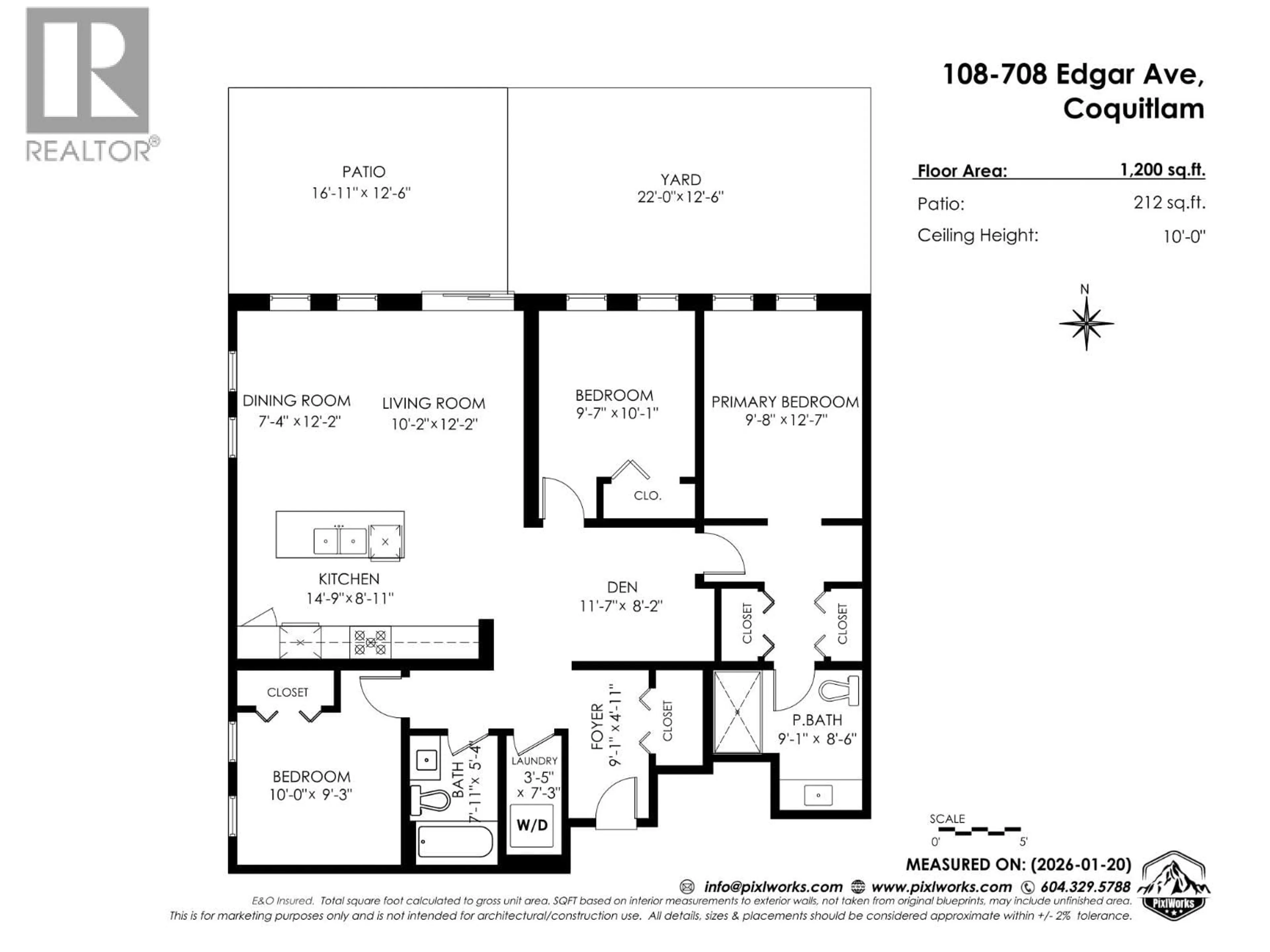 Floor plan for 108 - 708 EDGAR AVENUE, Coquitlam British Columbia V3K0H3