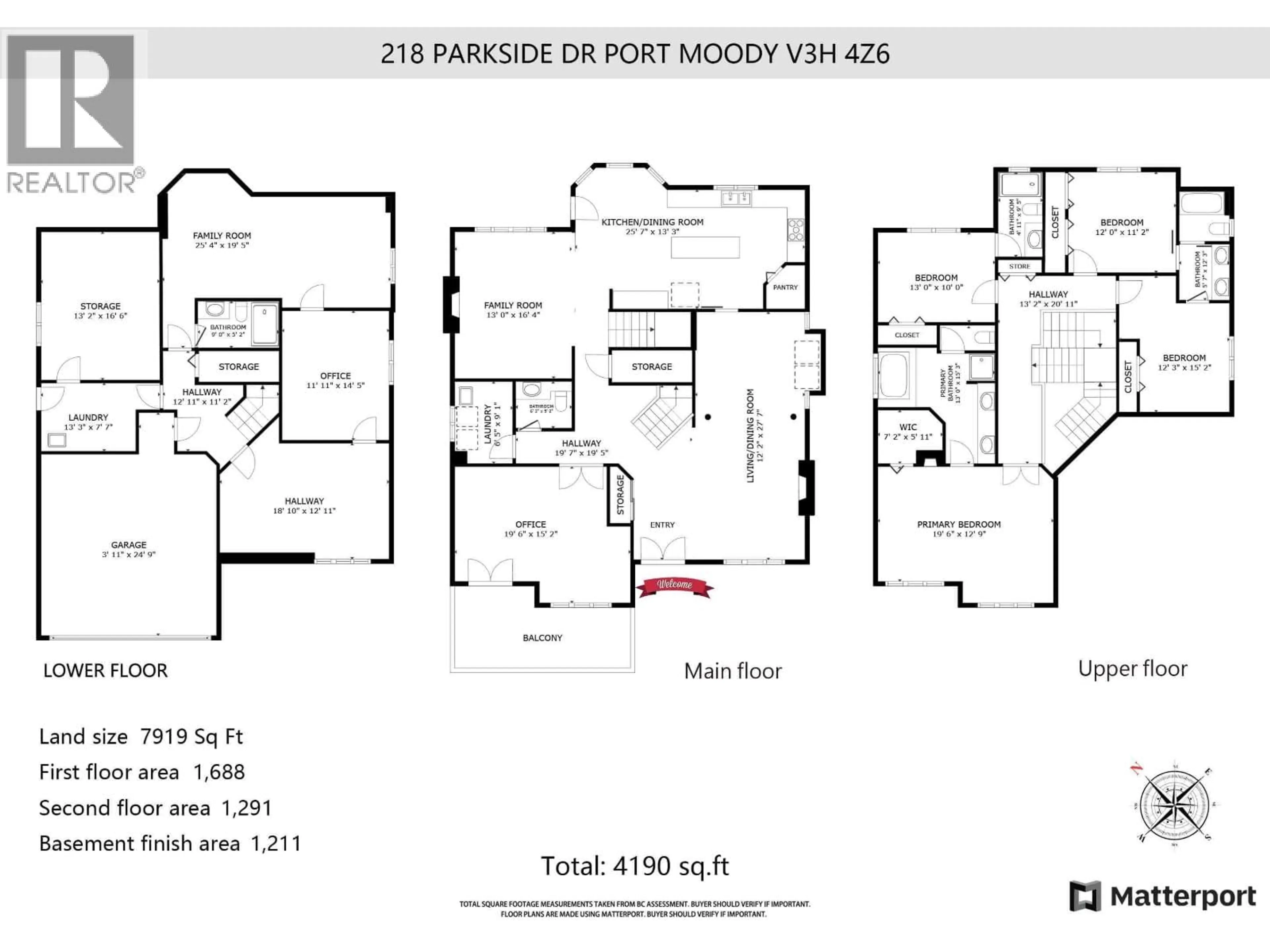 Floor plan for 218 PARKSIDE DRIVE, Port Moody British Columbia V3H4Z6