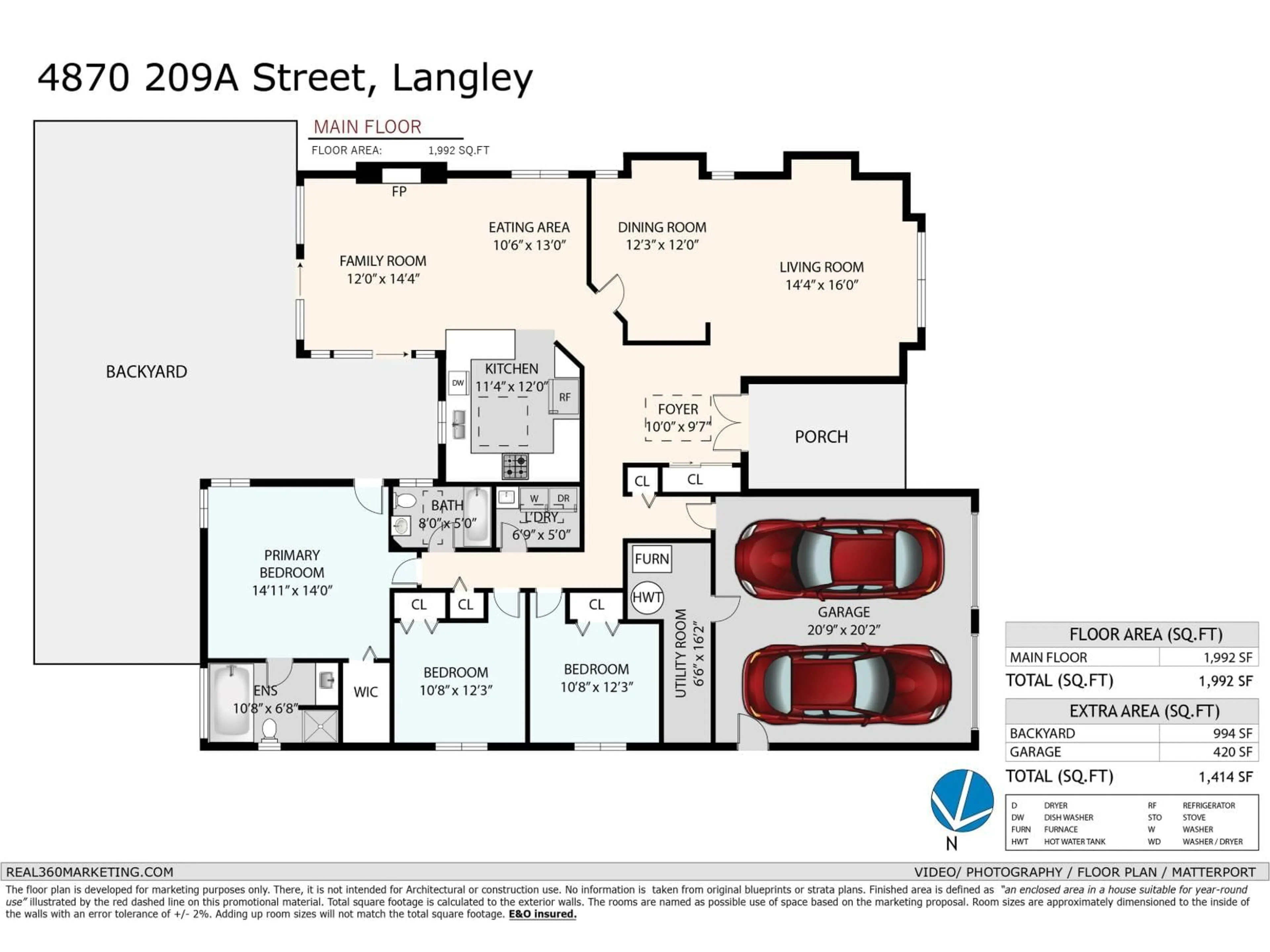 Floor plan for 4870 209A STREET, Langley British Columbia V3A8A1