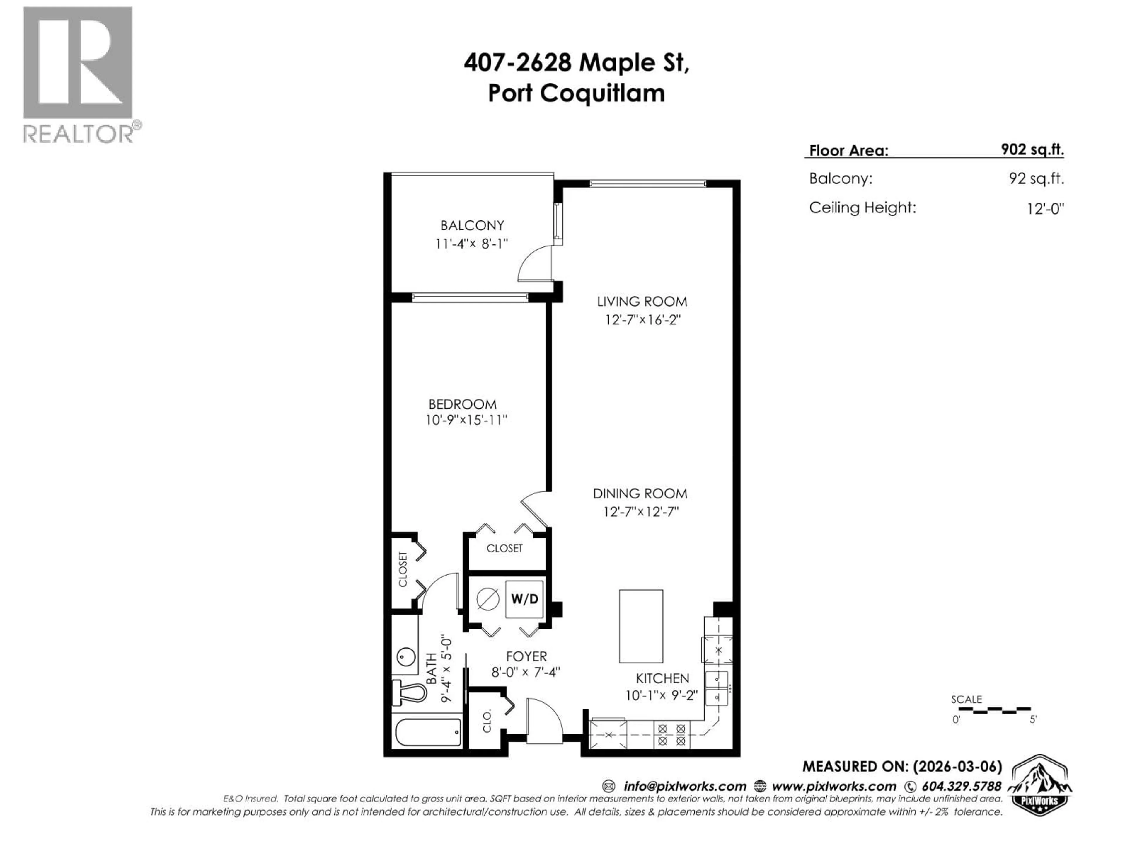 Floor plan for 407 - 2628 MAPLE STREET, Port Coquitlam British Columbia V3C0E2