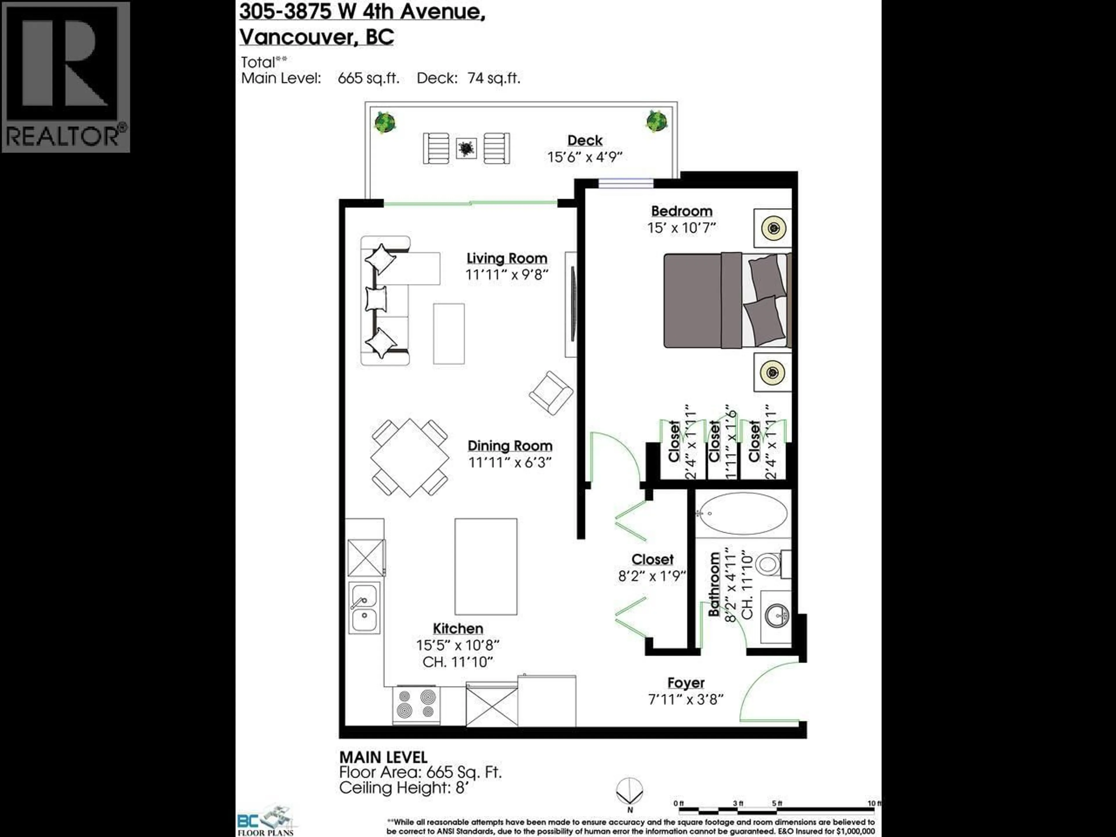 Floor plan for 305 - 3875 4TH AVENUE, Vancouver British Columbia V6R4H8