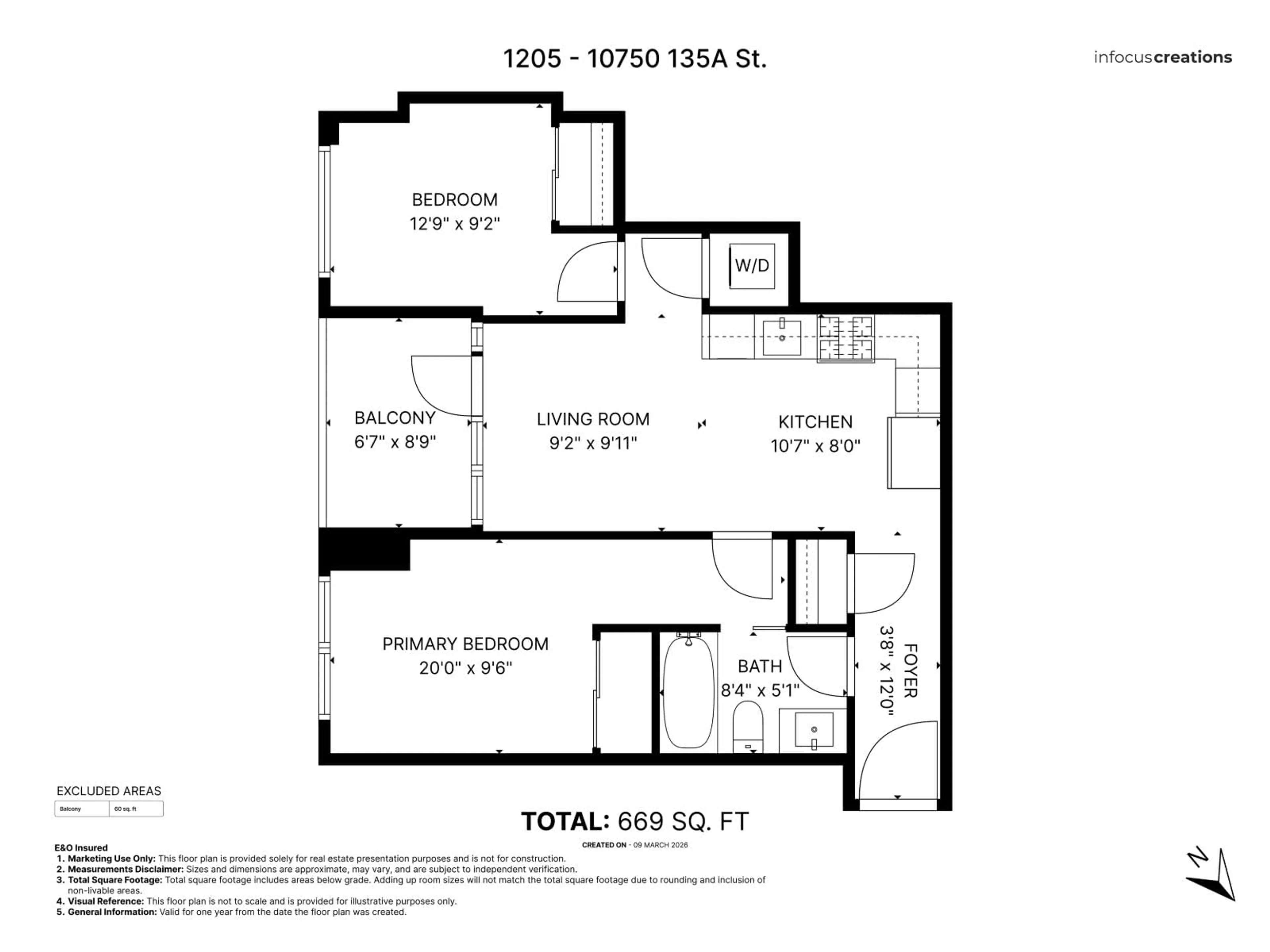 Floor plan for 1205 - 10750 135A STREET, Surrey British Columbia V3T0V4