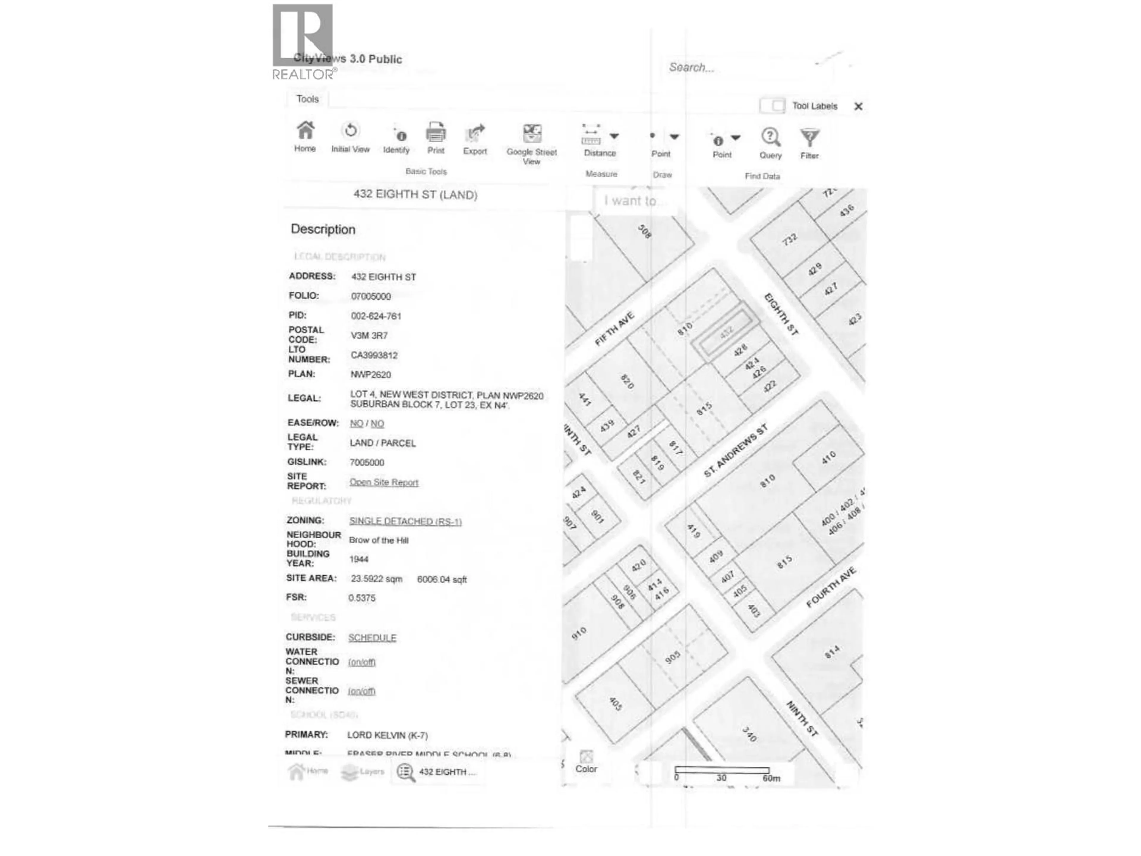 Picture of a map for 422 EIGHTH STREET, New Westminster British Columbia V3M3R7