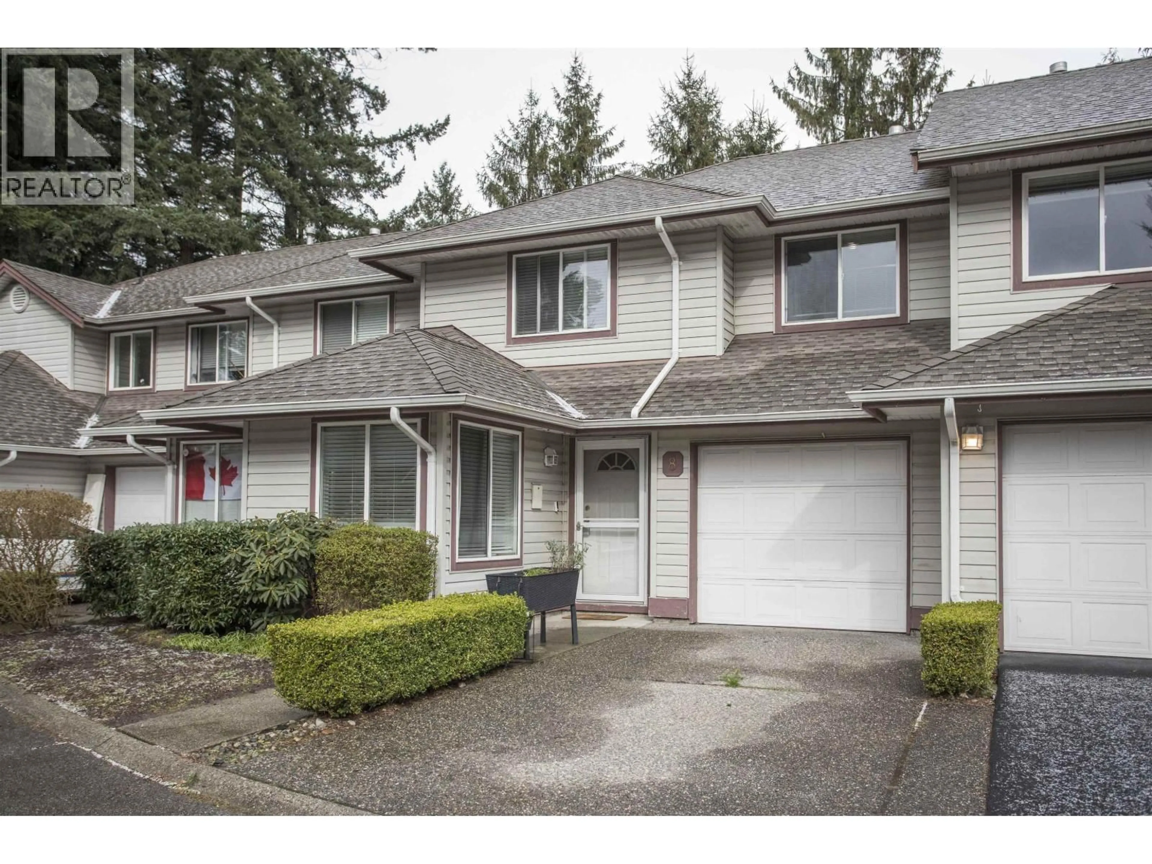 Home with vinyl exterior material, street for 8 - 20985 CAMWOOD AVENUE, Maple Ridge British Columbia V2X2N9