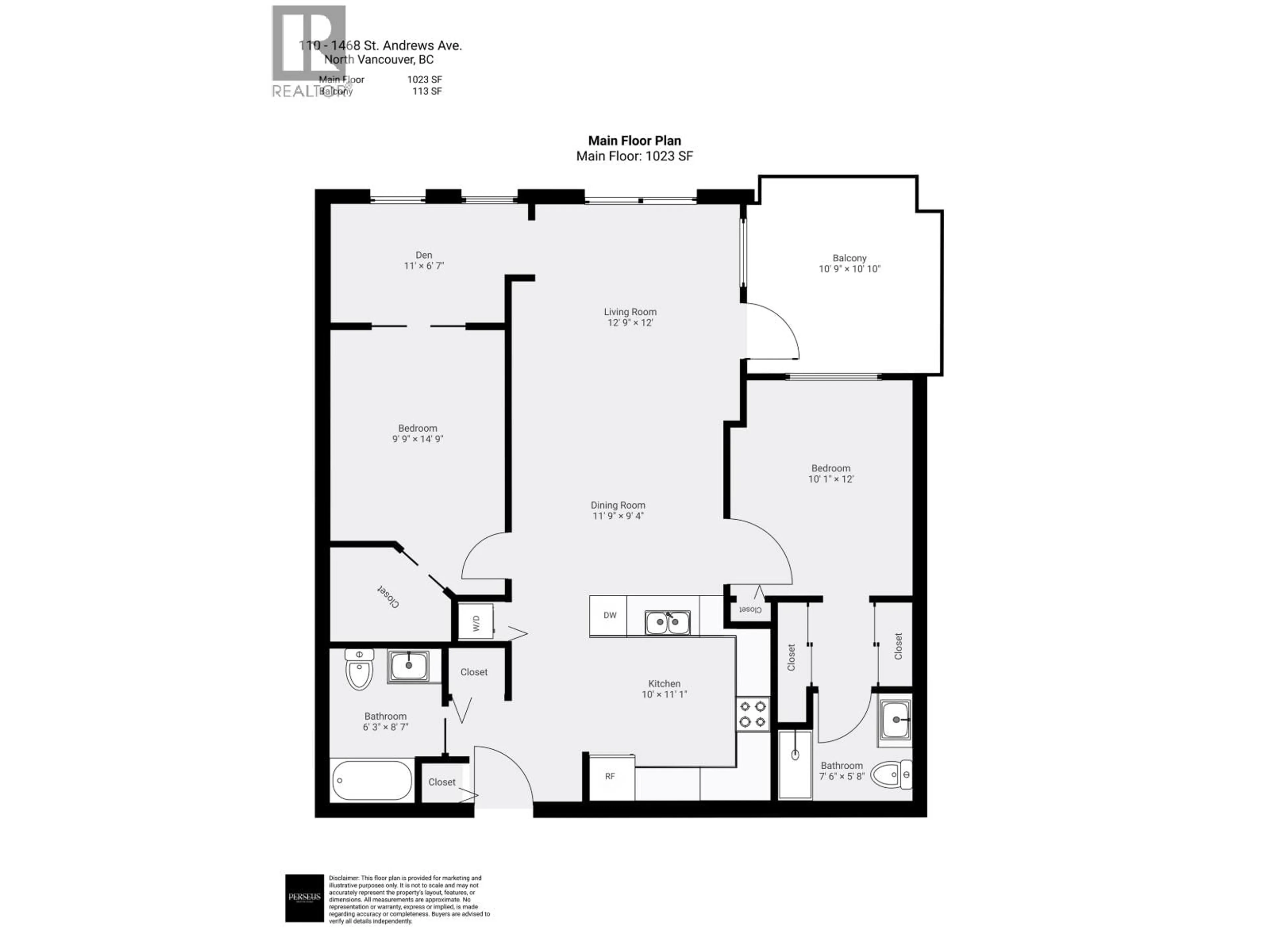 Floor plan for 110 - 1468 ST. ANDREWS AVENUE, North Vancouver British Columbia V7L0A8