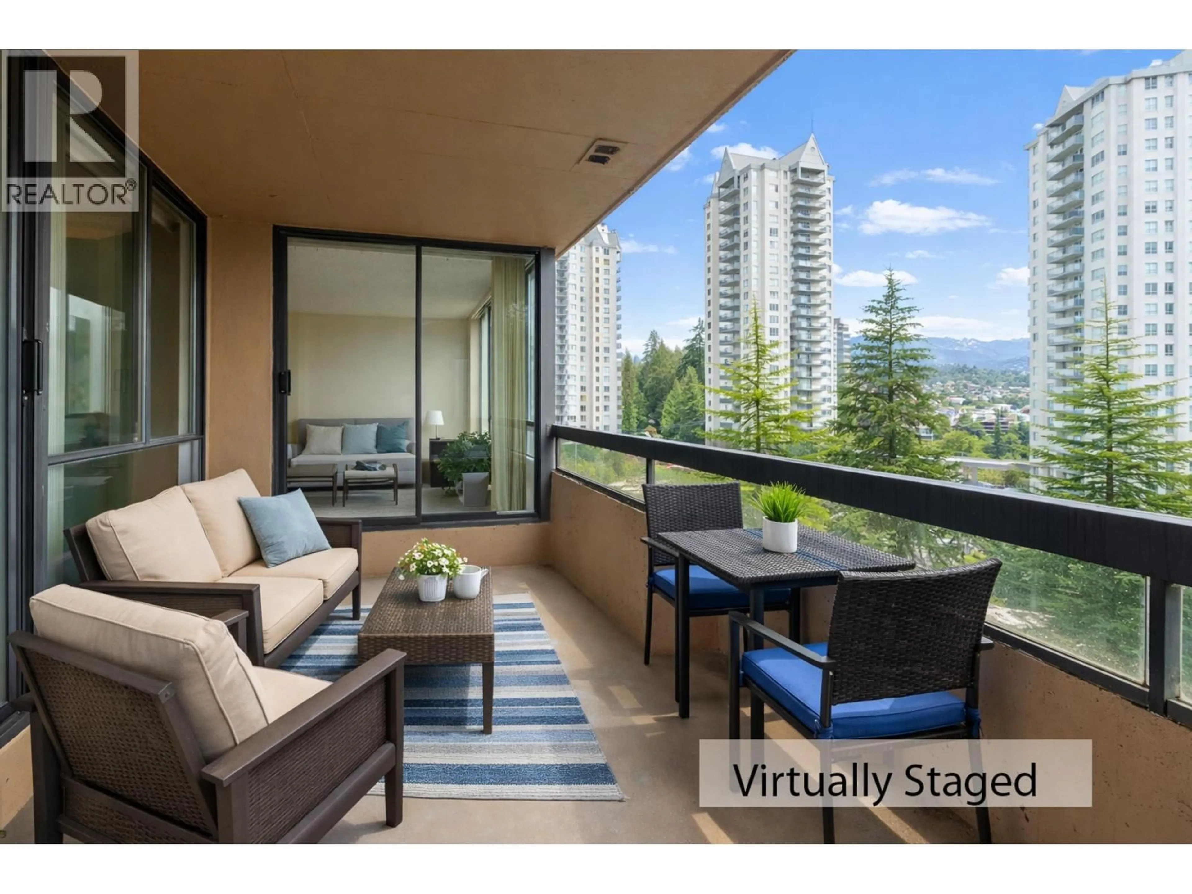 Balcony in the apartment, water/lake/river/ocean view for 708 - 460 WESTVIEW STREET, Coquitlam British Columbia V3K6C9