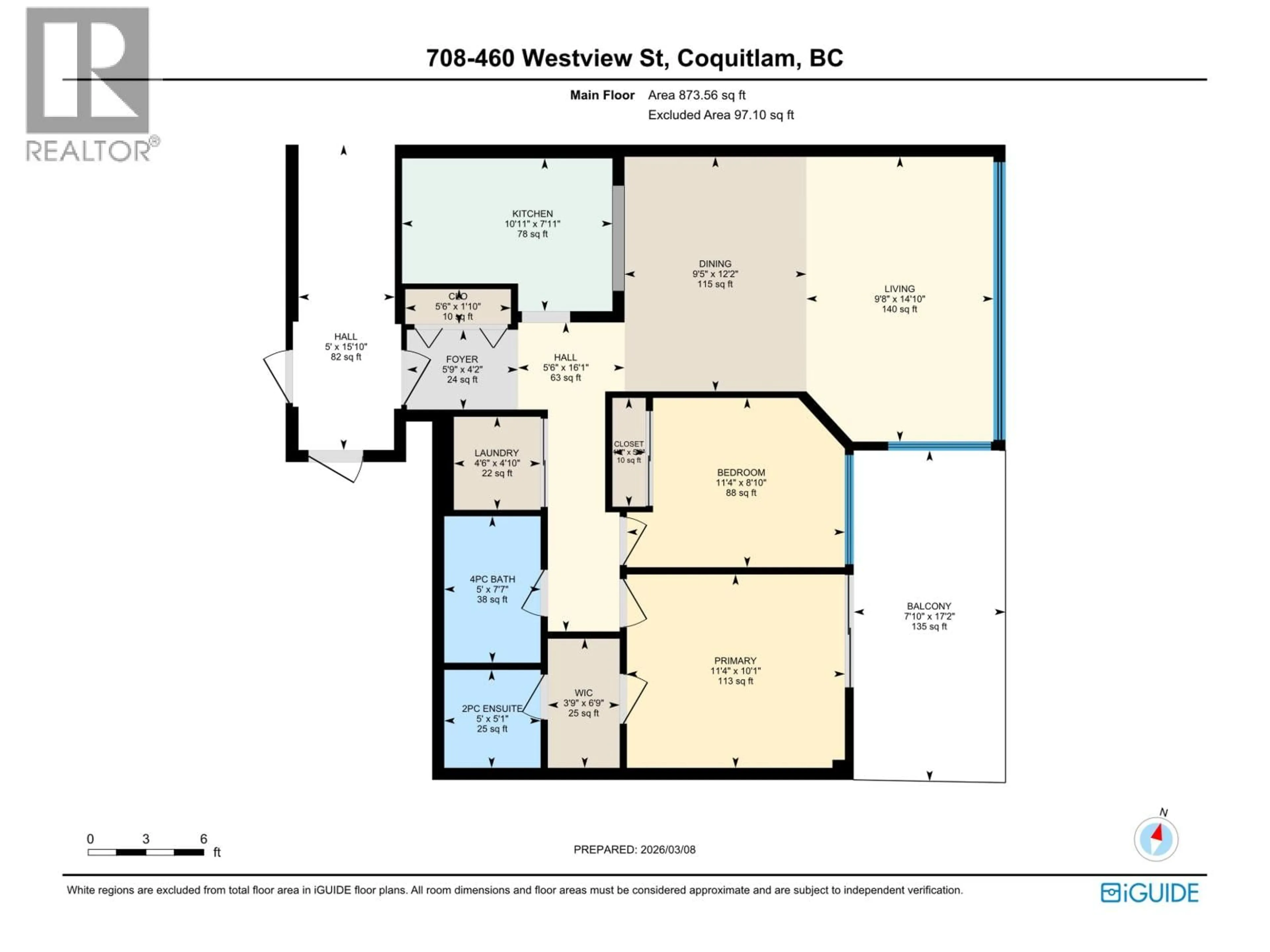 Floor plan for 708 - 460 WESTVIEW STREET, Coquitlam British Columbia V3K6C9