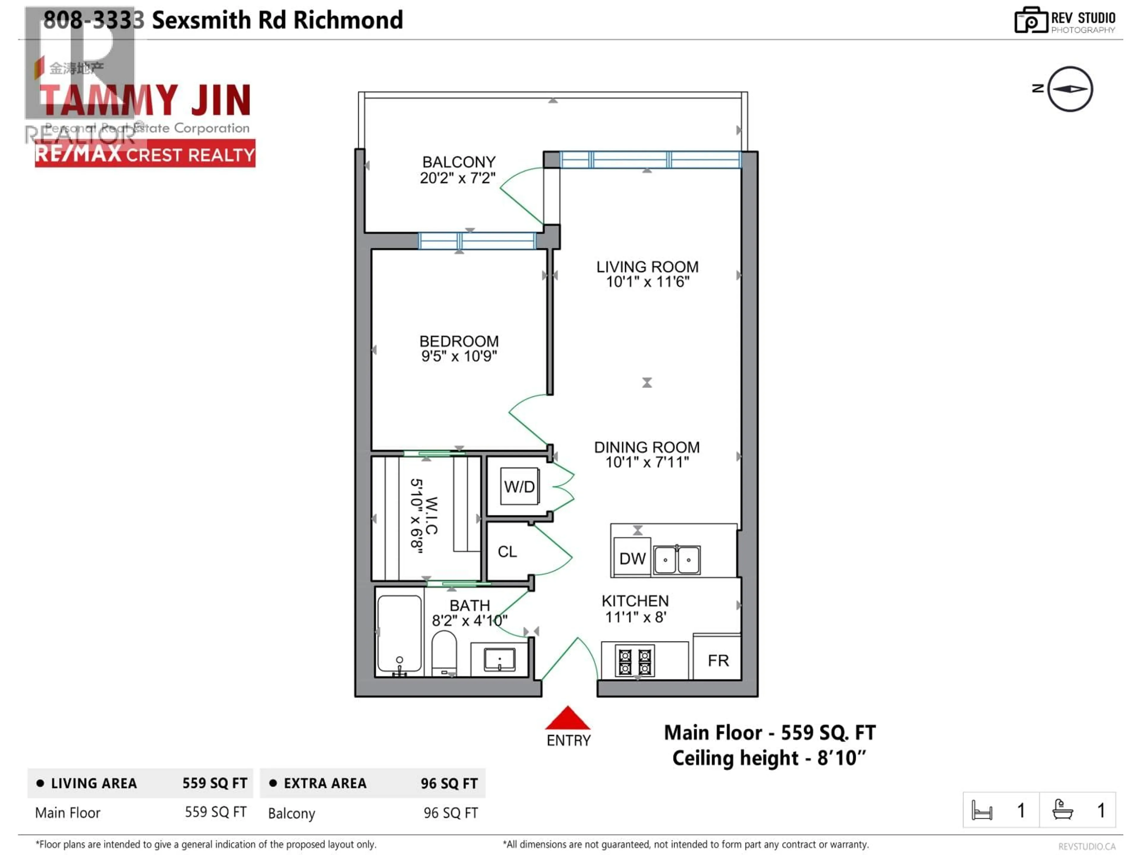 Floor plan for 808 - 3333 SEXSMITH ROAD, Richmond British Columbia V6X0R7