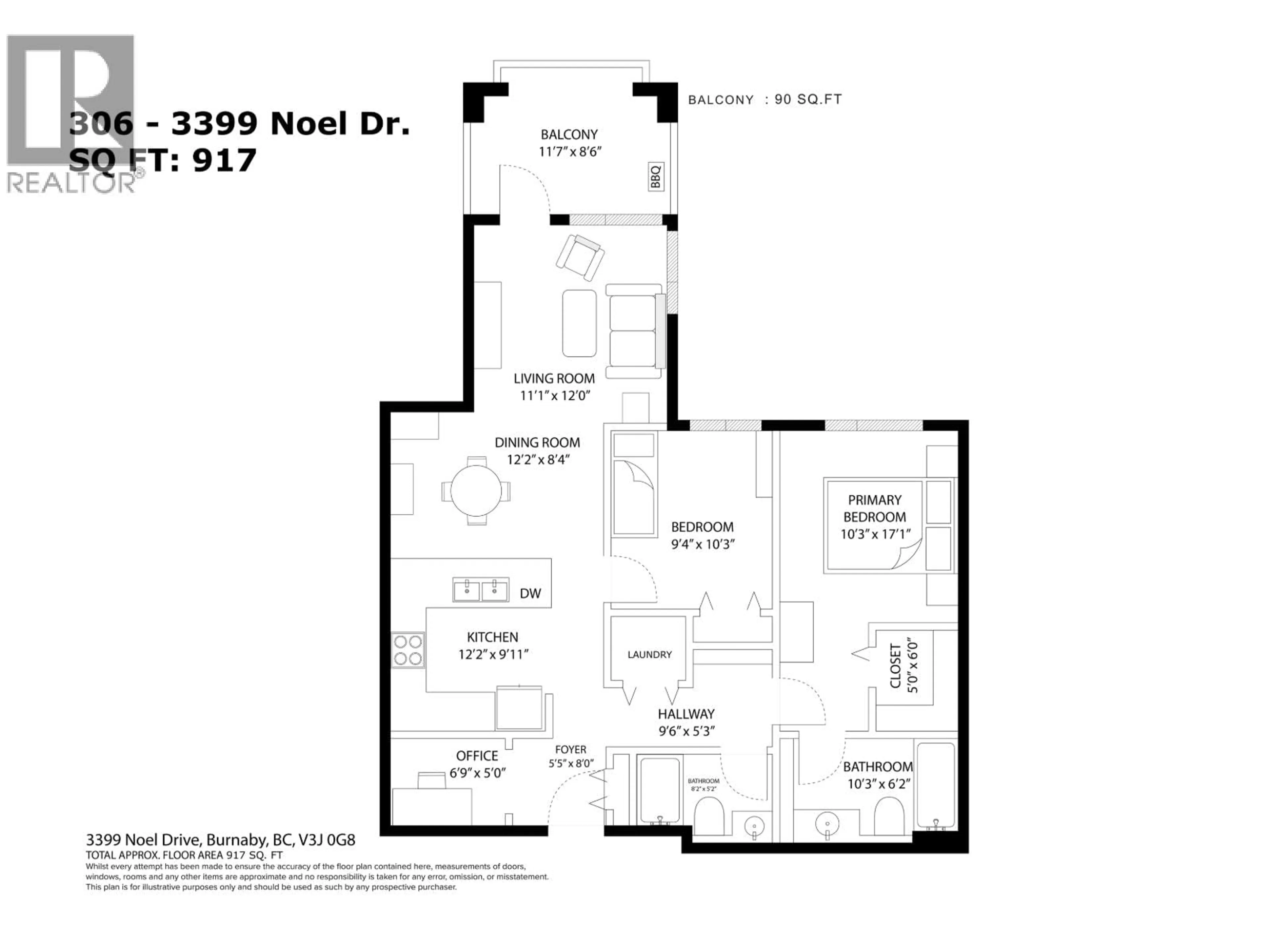 Floor plan for 306 - 3399 NOEL DRIVE, Burnaby British Columbia V3J0G8