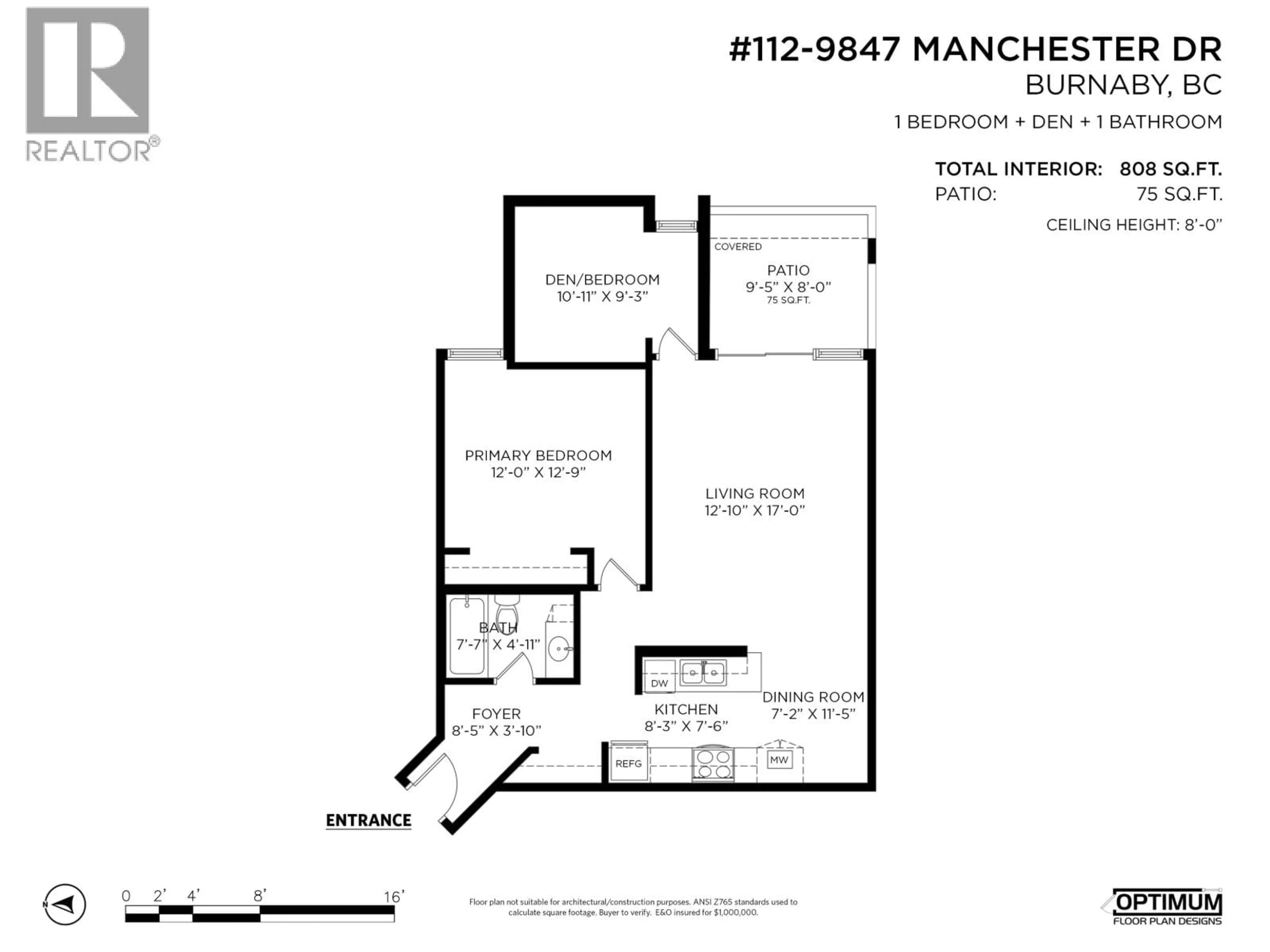 Floor plan for 112 - 9847 MANCHESTER DRIVE, Burnaby British Columbia V3N4P4