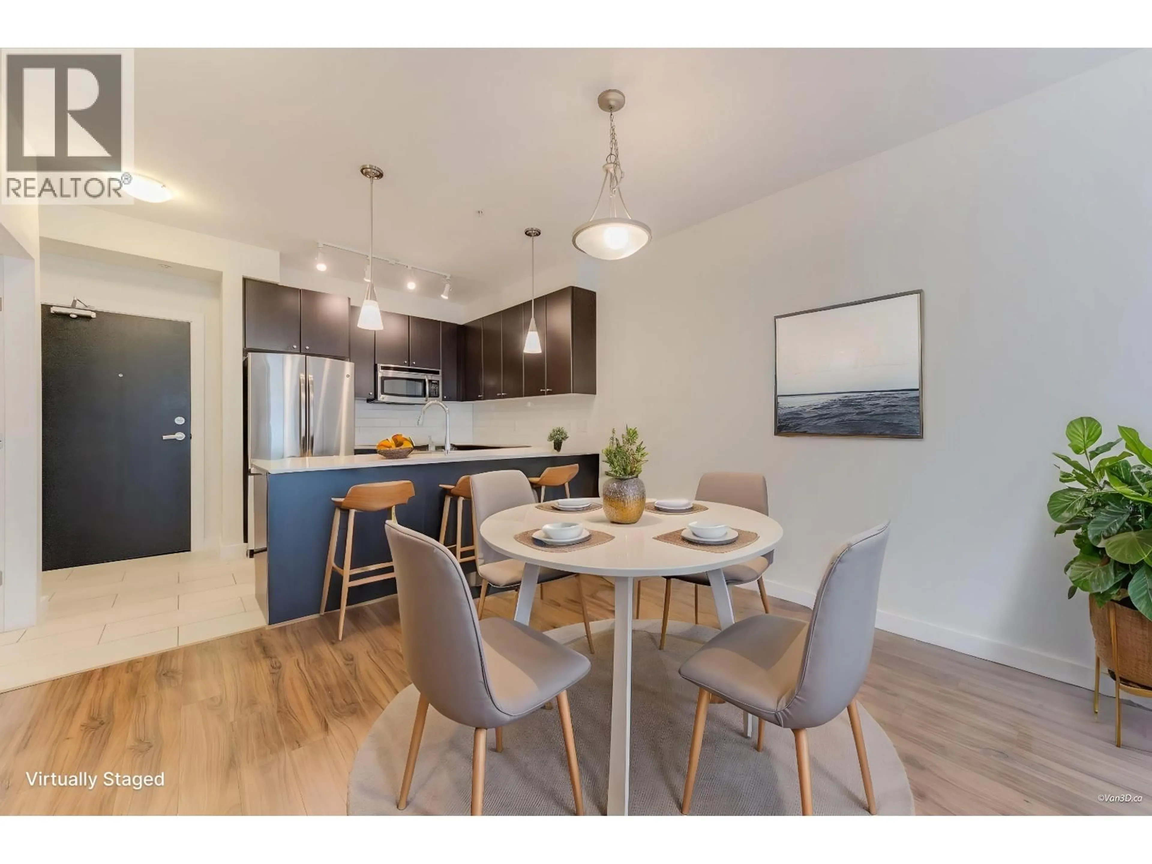Open concept kitchen, wood/laminate floor for 207 - 240 FRANCIS WAY, New Westminster British Columbia V3L0E5