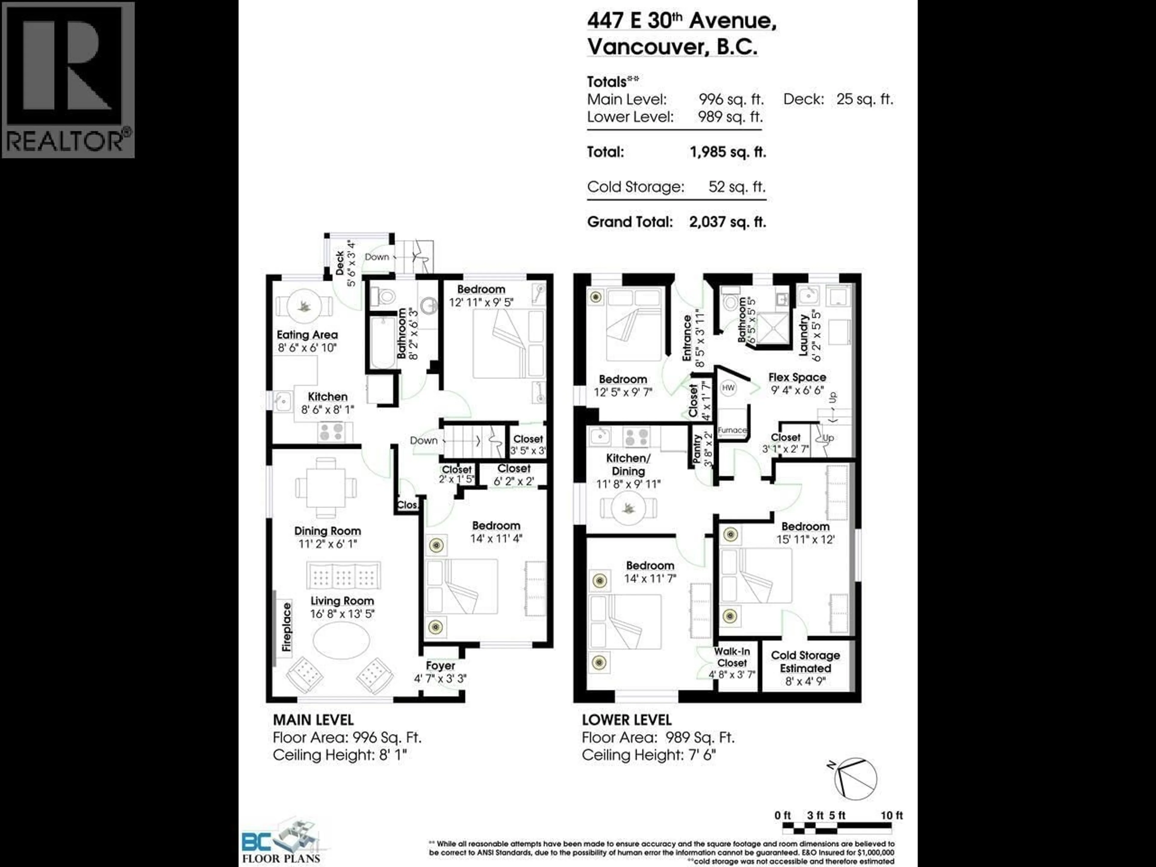 Floor plan for 447 30TH AVENUE, Vancouver British Columbia V5V2V5