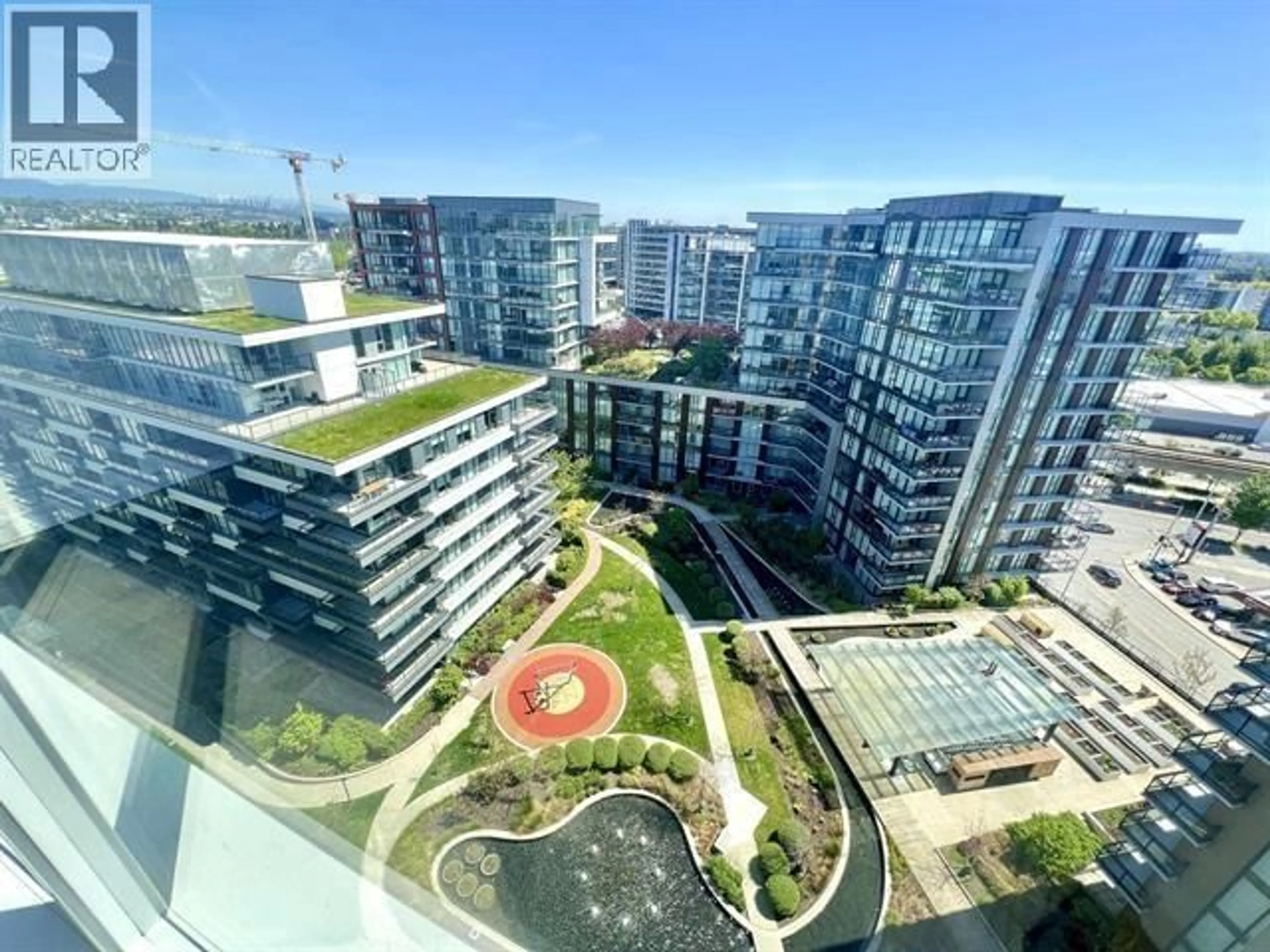 A pic from outside/outdoor area/front of a property/back of a property/a pic from drone, city buildings view from balcony for 1703 - 3280 CORVETTE WAY, Richmond British Columbia V6X0T9