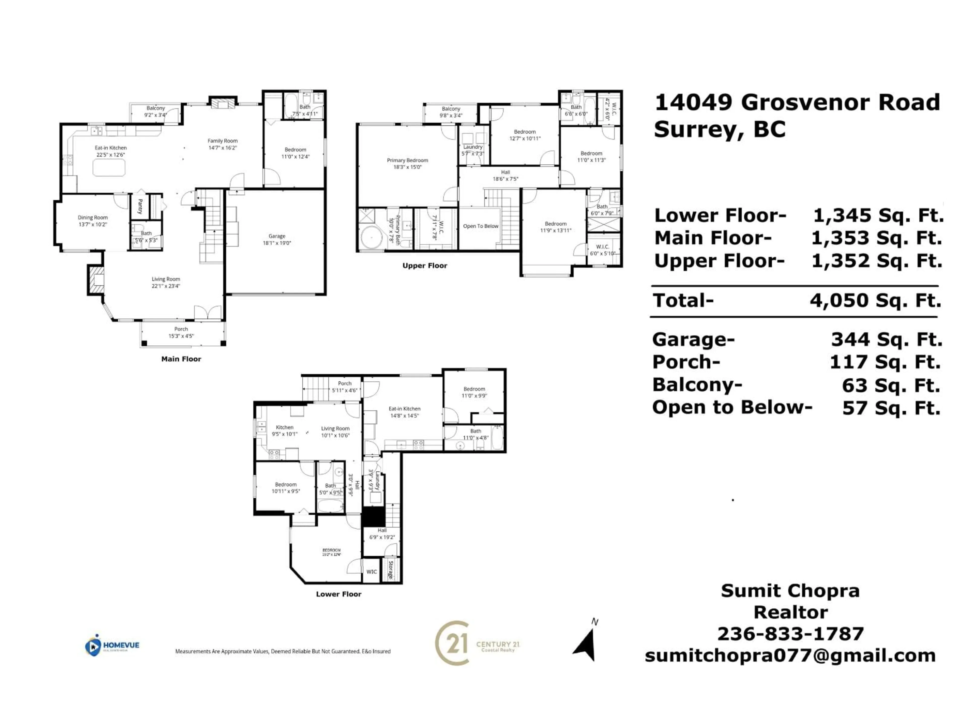 Floor plan for 14049 GROSVENOR ROAD, Surrey British Columbia V3R5G6