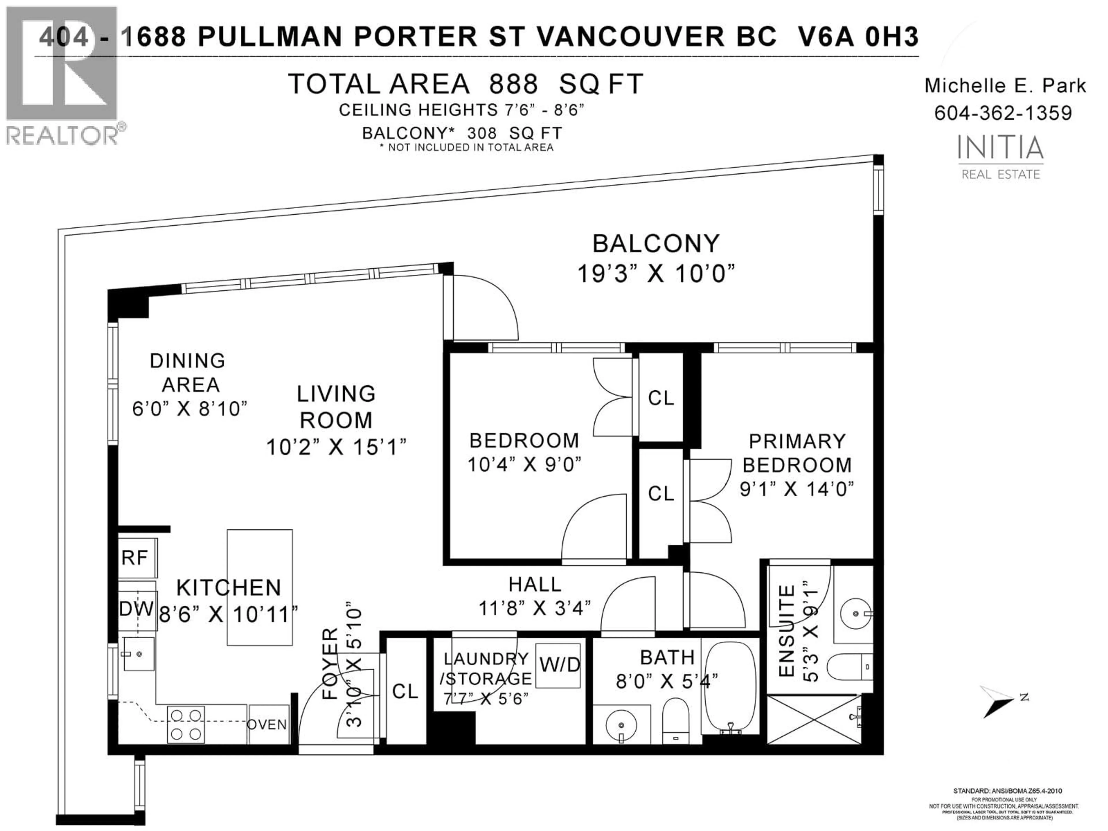 Floor plan for 404 - 1688 PULLMAN PORTER STREET, Vancouver British Columbia V6A0H4
