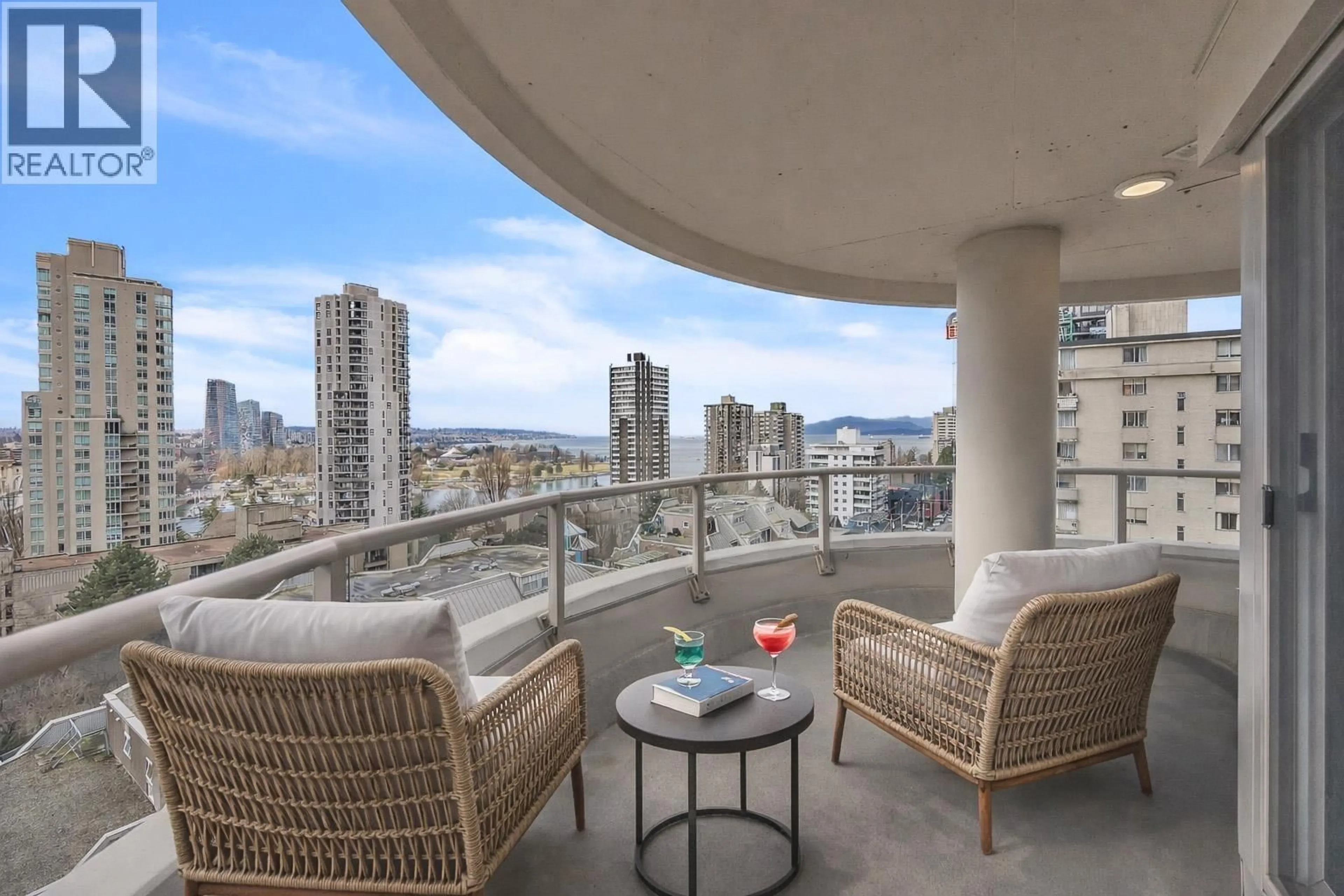 Balcony in the apartment, city buildings view from balcony for 1002 - 1020 HARWOOD STREET, Vancouver British Columbia V6E4R1