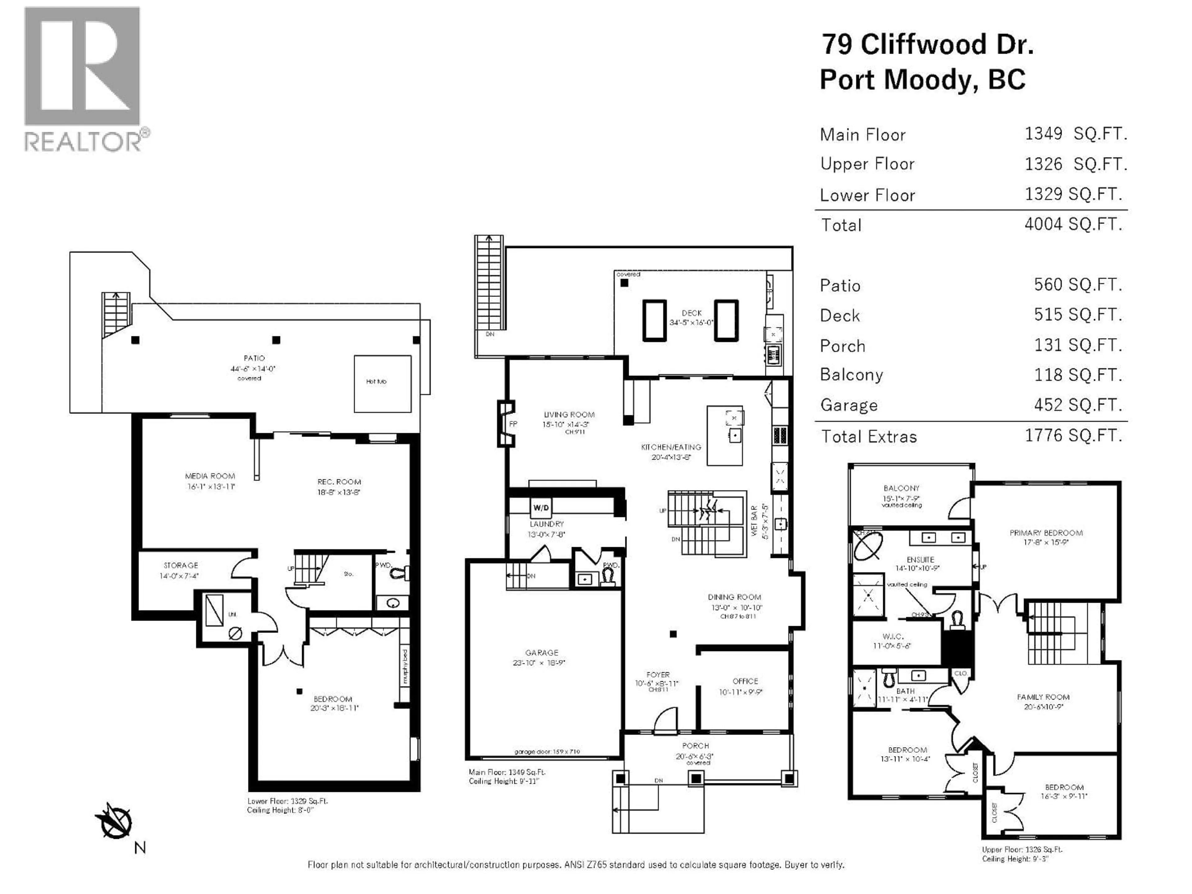 Floor plan for 79 CLIFFWOOD DRIVE, Port Moody British Columbia V3H5M1