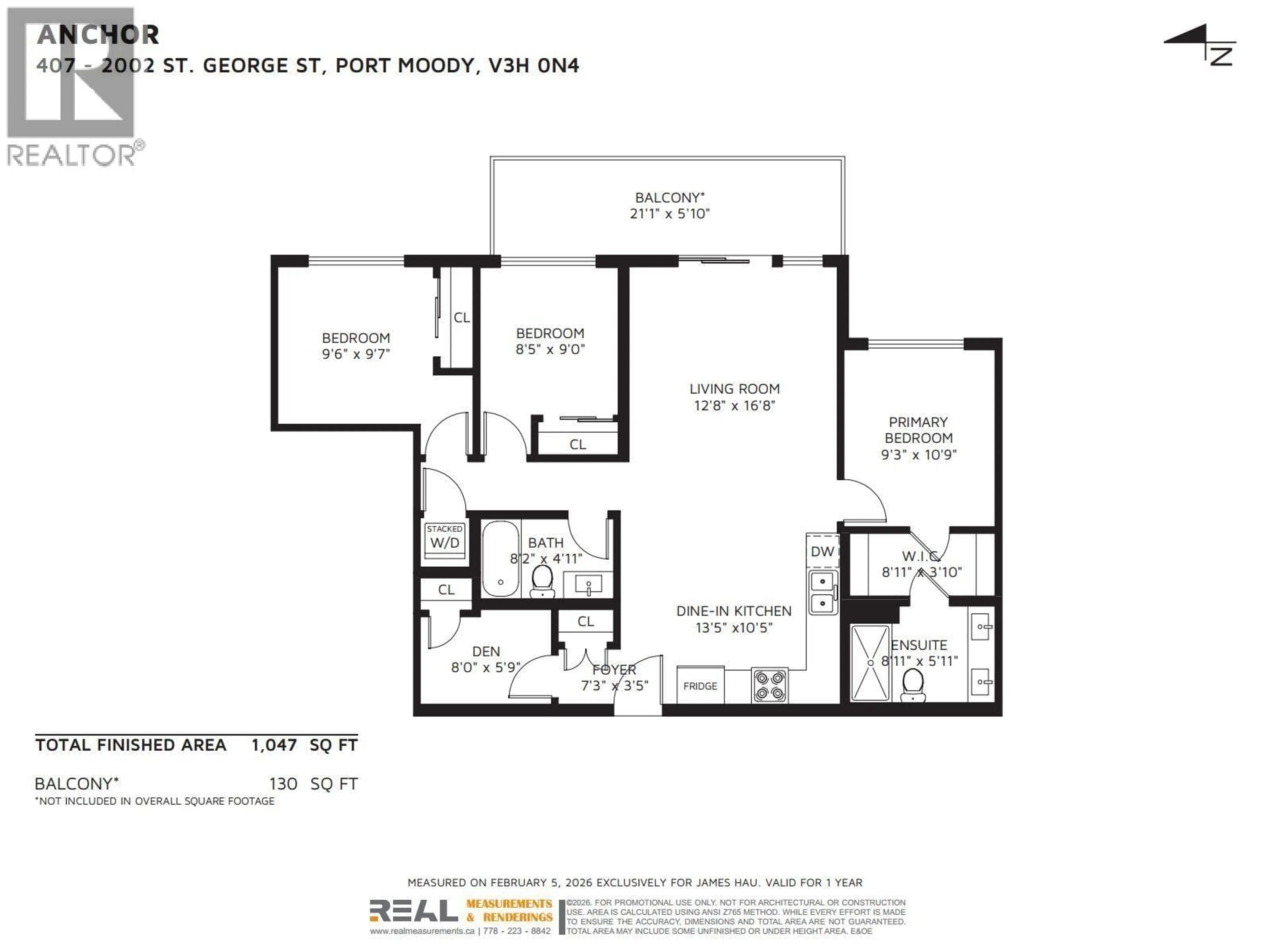 Floor plan for 407 - 2002 ST. GEORGE STREET, Port Moody British Columbia V3H0N4