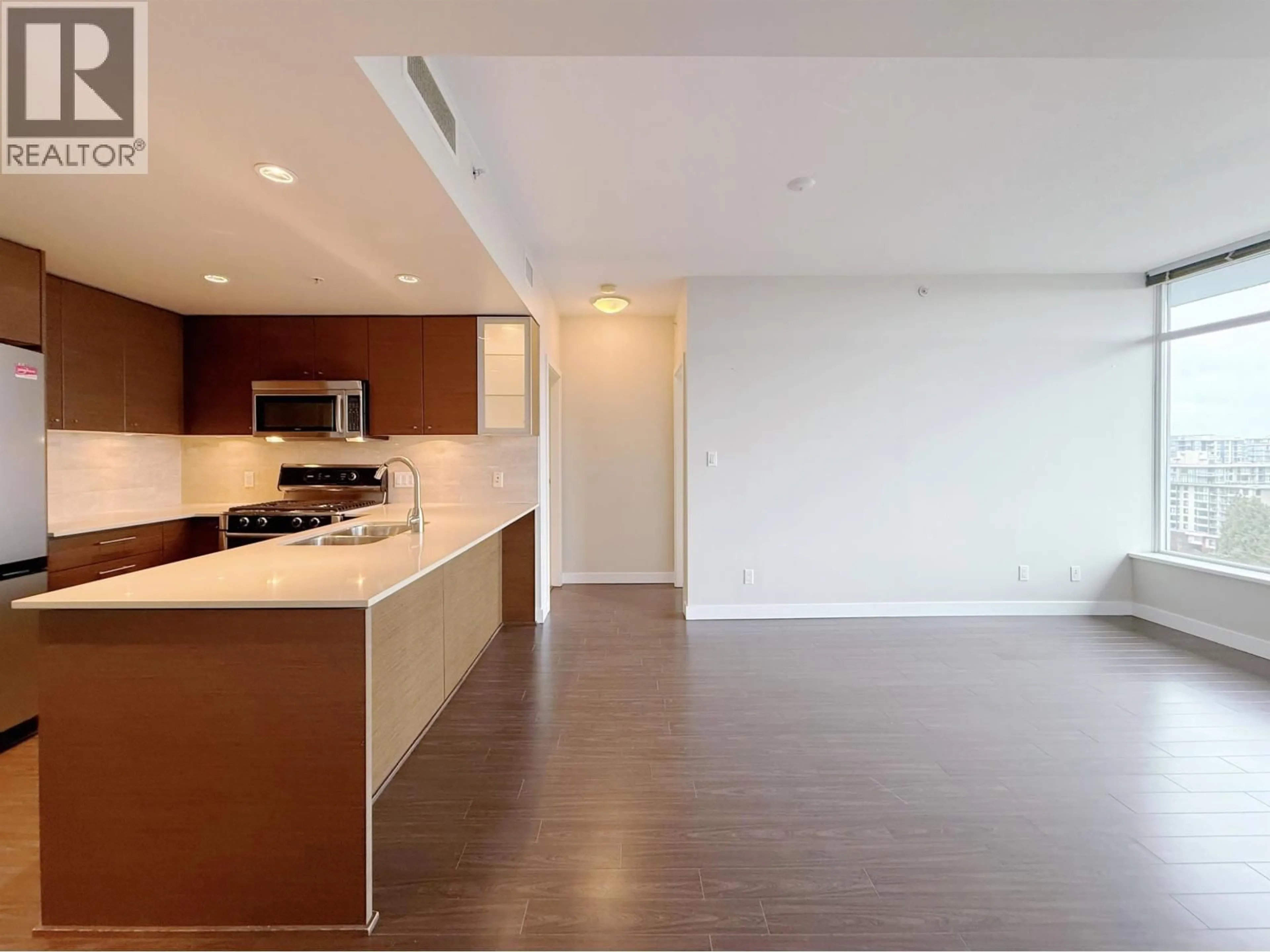 Open concept kitchen, wood/laminate floor for 1707 - 7371 WESTMINSTER HIGHWAY, Richmond British Columbia V6X0B4