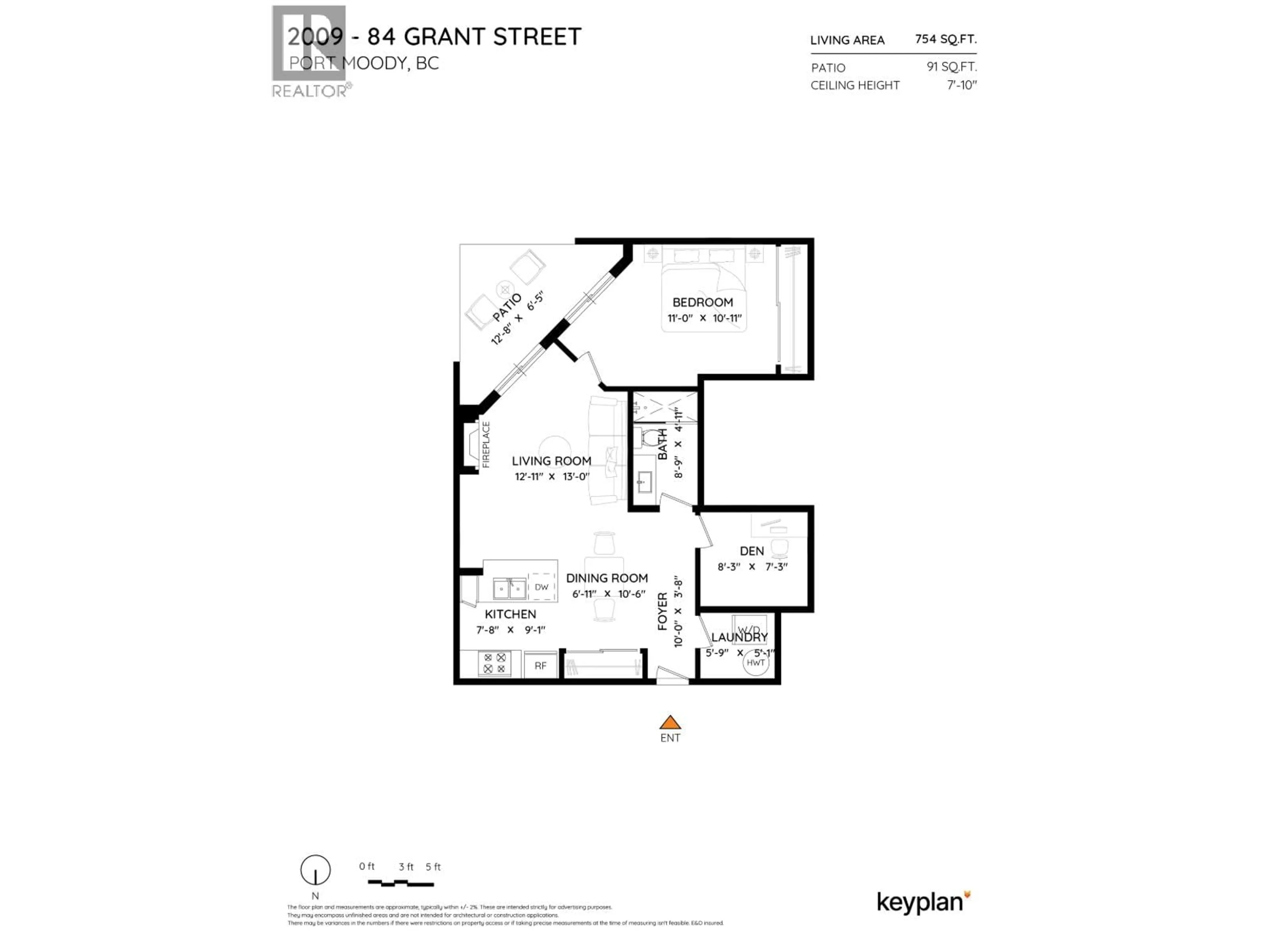Floor plan for 2009 - 84 GRANT STREET, Port Moody British Columbia V3H0B5