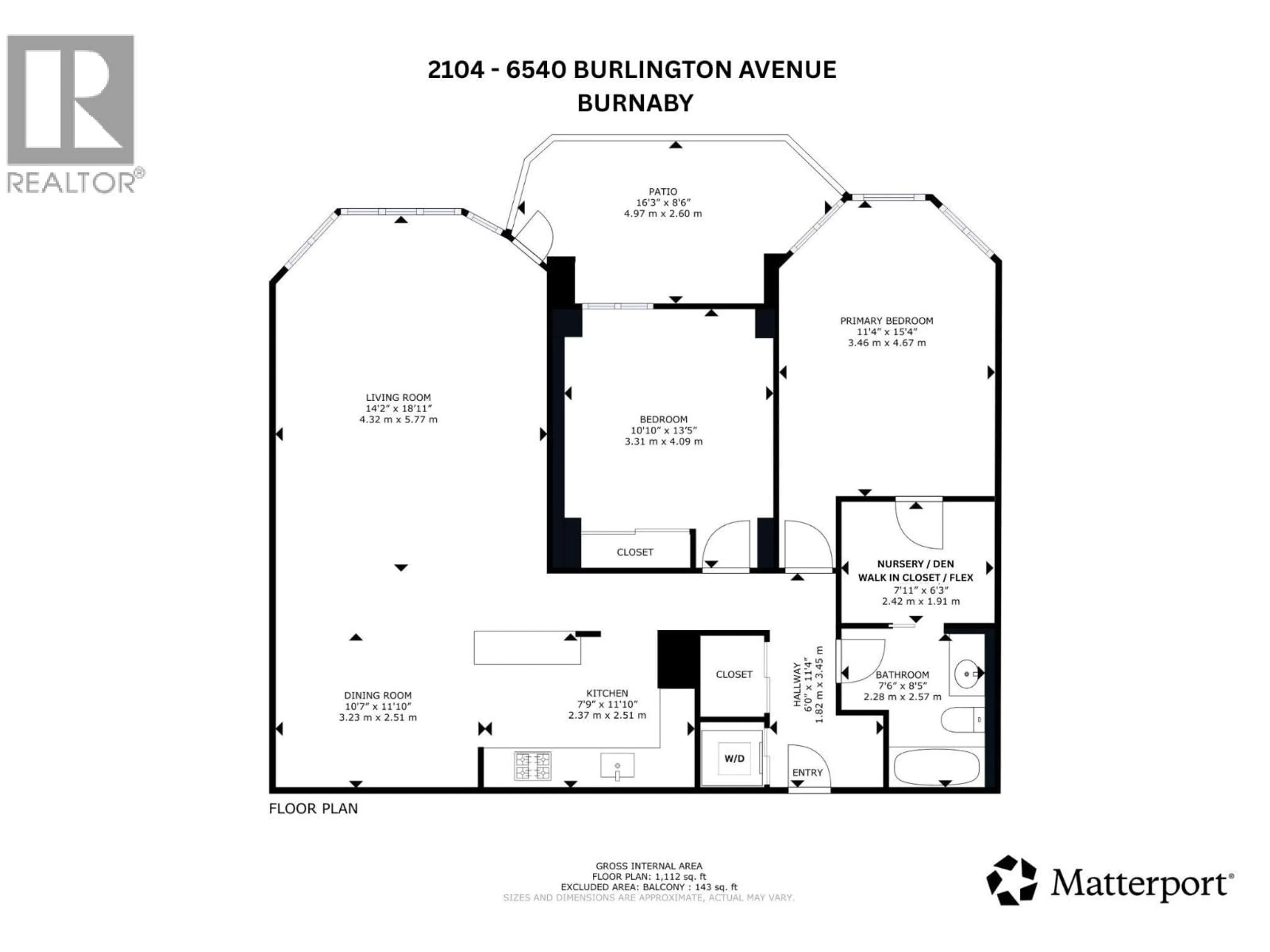 Floor plan for 2104 - 6540 BURLINGTON AVENUE, Burnaby British Columbia V5H3M7