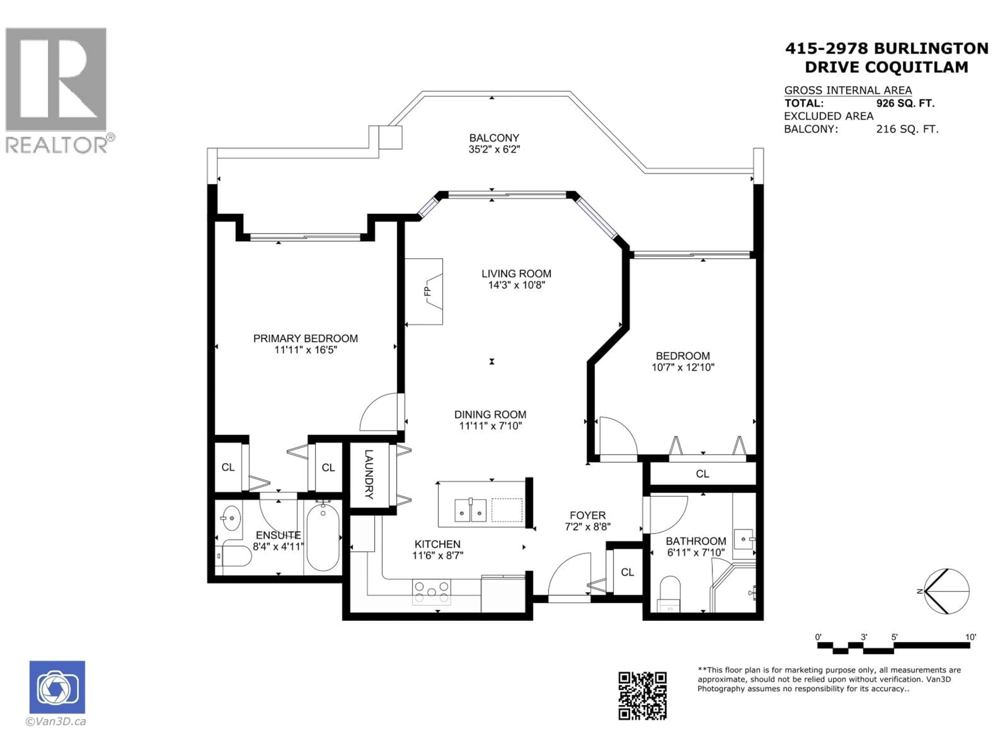 Floor plan for 415 - 2978 BURLINGTON DRIVE, Coquitlam British Columbia V3B7S6