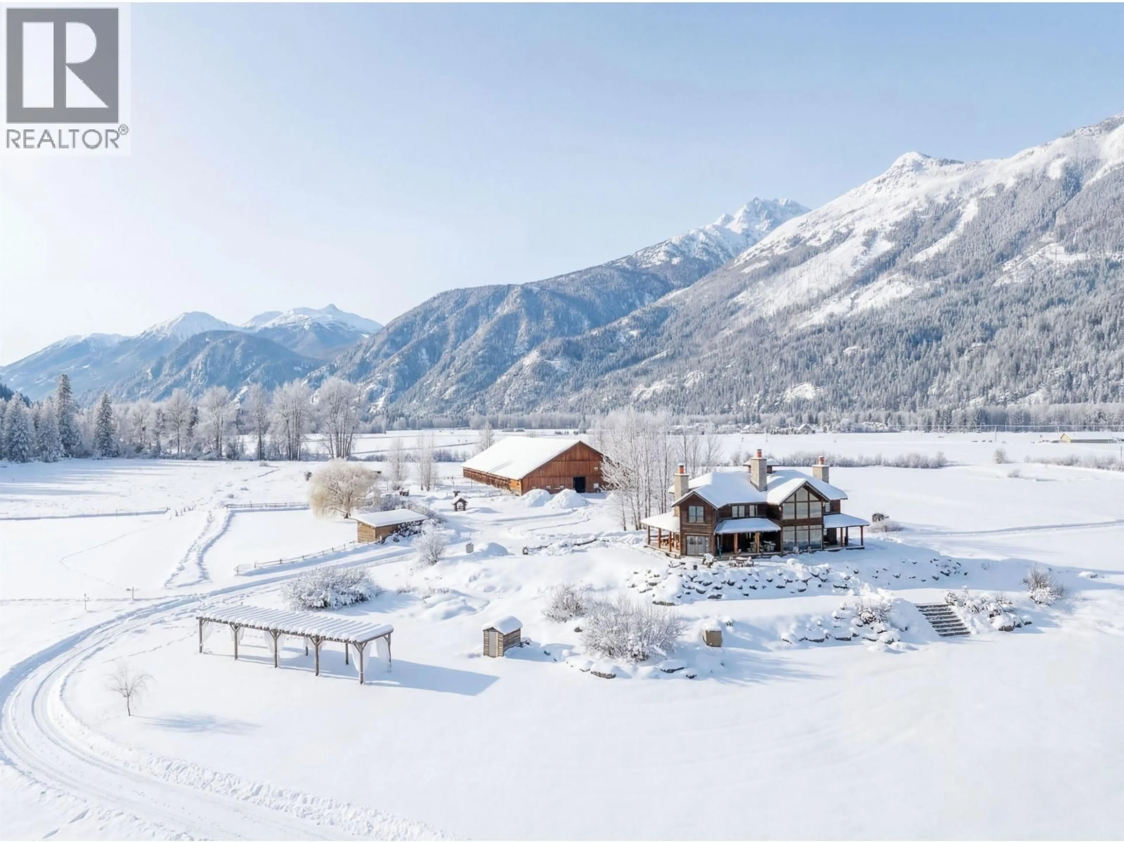A pic from outside/outdoor area/front of a property/back of a property/a pic from drone, mountain view for 9115 PEMBERTON MEADOWS ROAD, Pemberton British Columbia V0N2L2